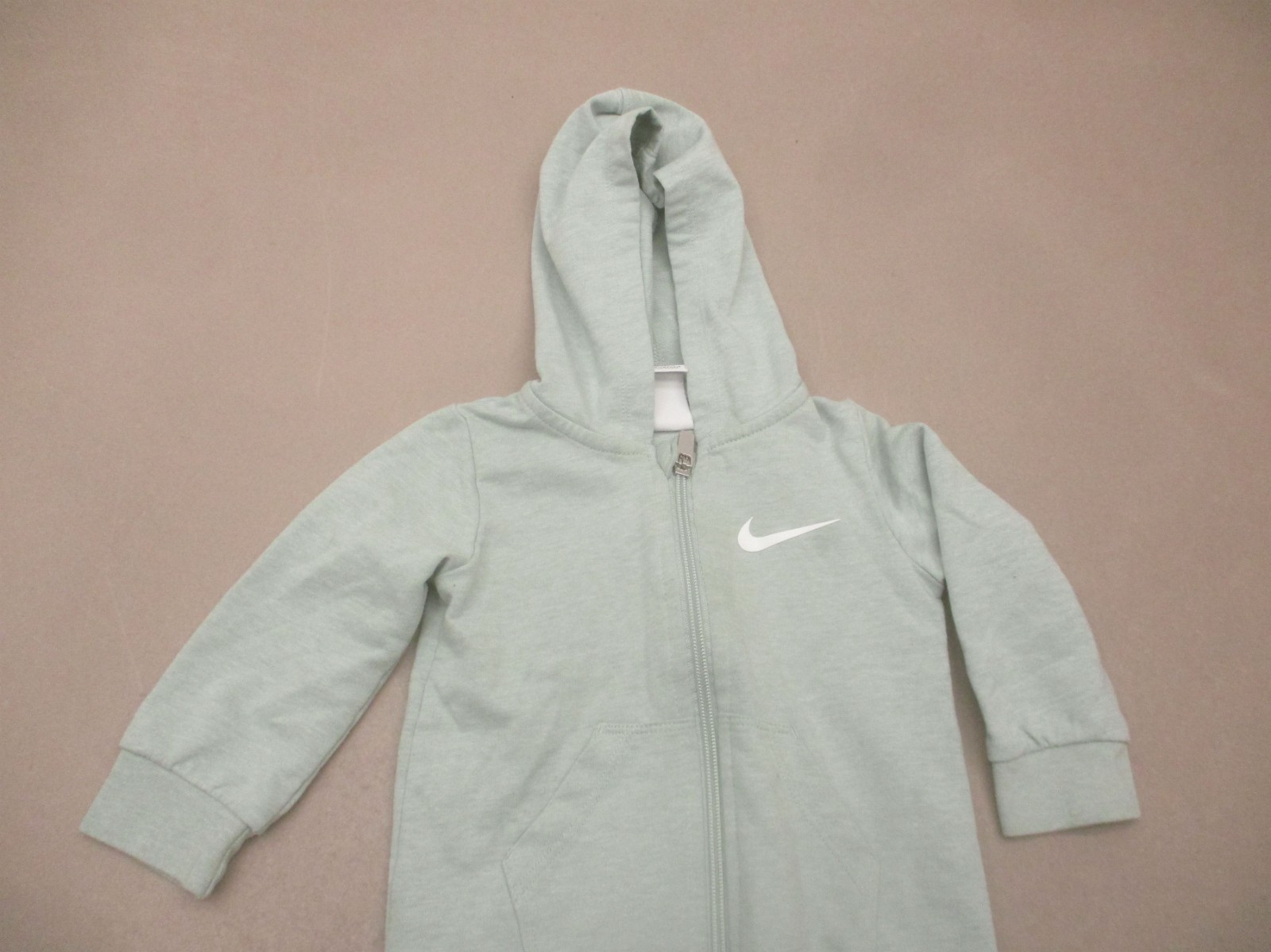 Nike Size 12m (74-80cm) Baby Gray Cotton Blend Hooded Full Zip Jumpsuit 451