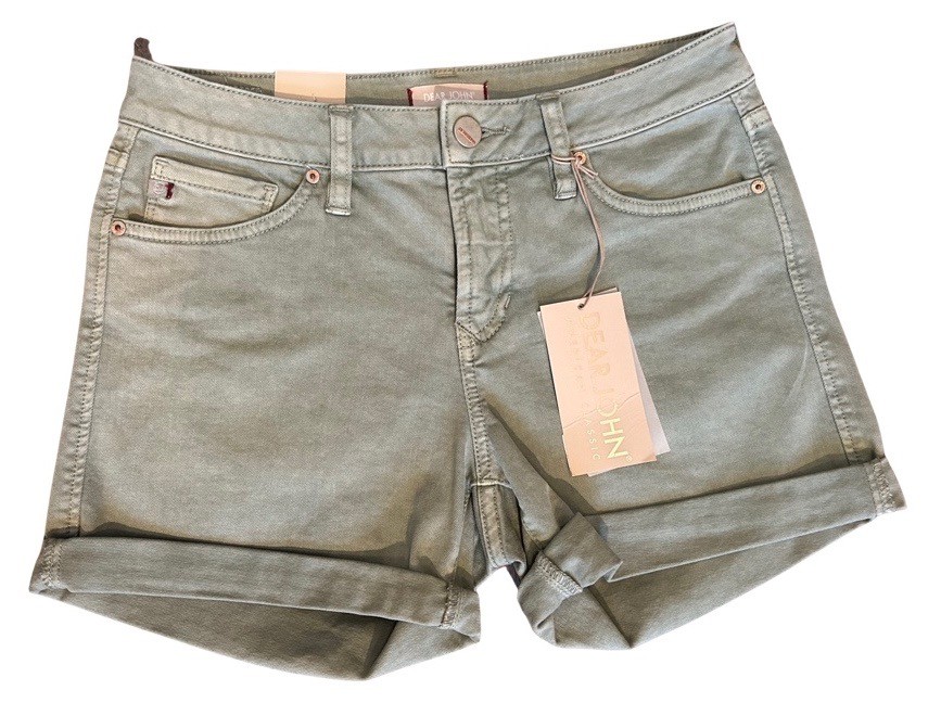 NEW Dear John Shorts Size 26 Green Cuffed Roll Up Ava Style NWT