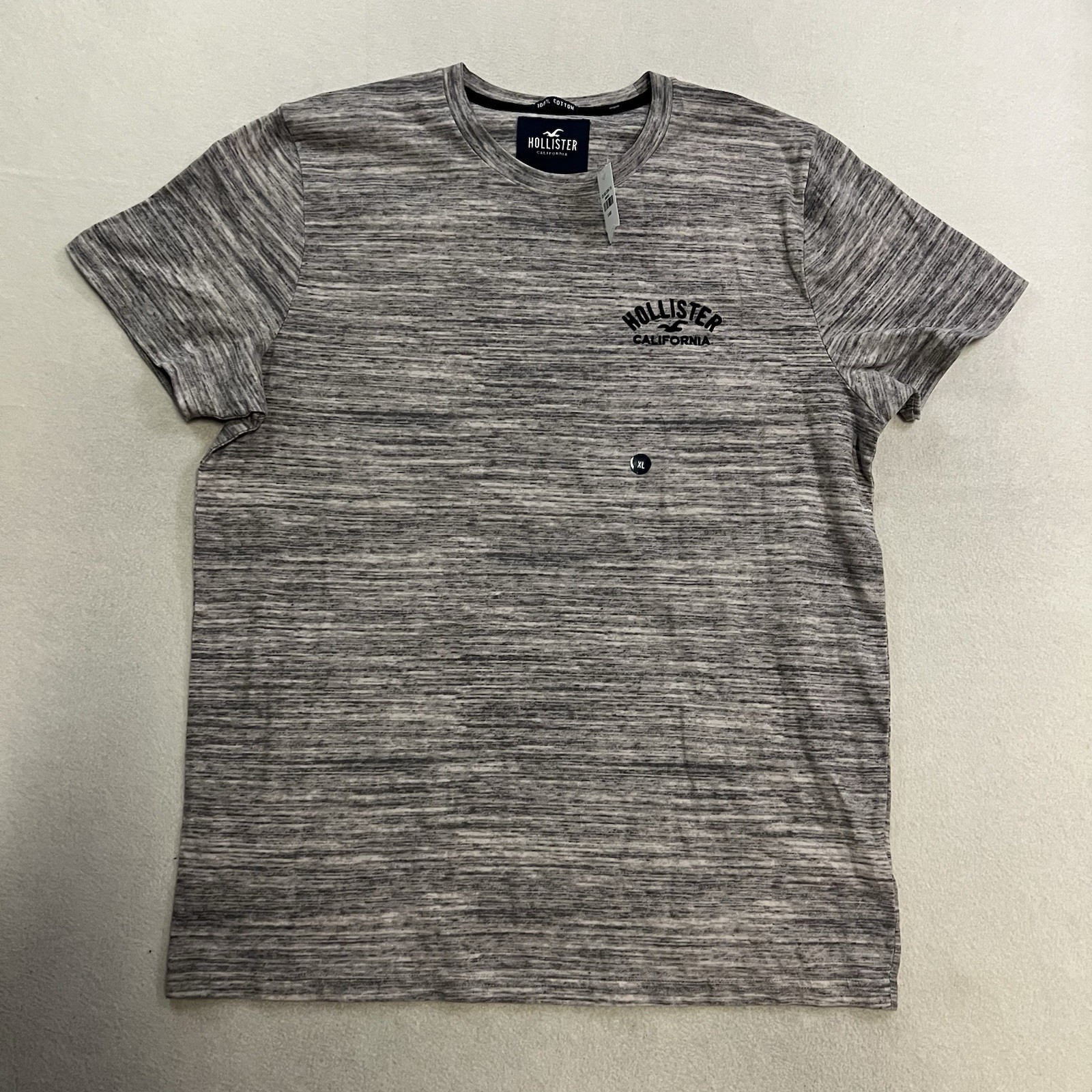 Hollister T-Shirt Men’s Size XL Gray Heather Signature Logo Short Sleeve NWT