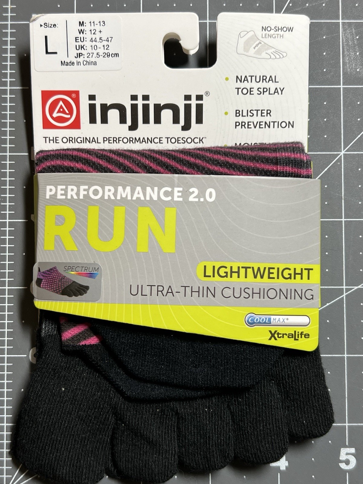 injinji toe socks | Rare Discontinued Color Style – size L | No Show Height