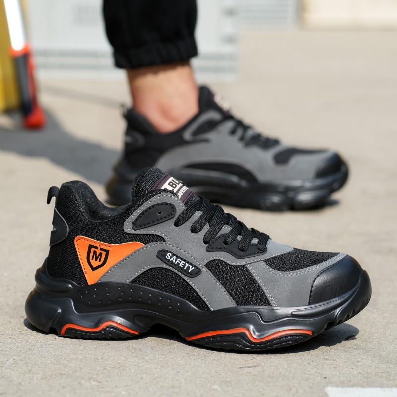 Work Boots Indestructible Safety Shoes Men Composite Toe Shoes Work Sneakers