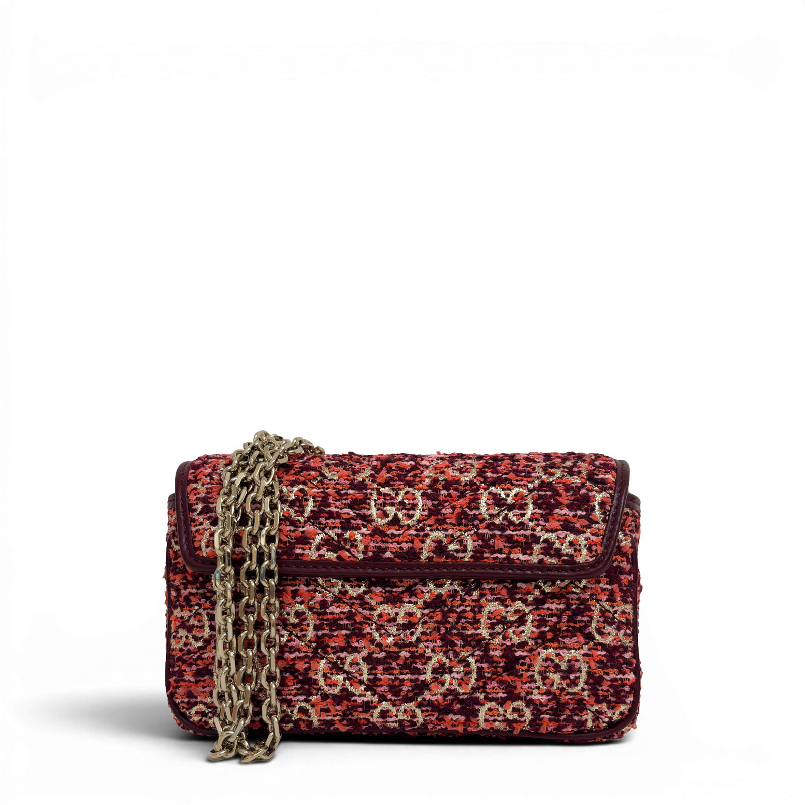 GUCCI GG Marmont Mini tweed Shoulder Bag Multicolor
