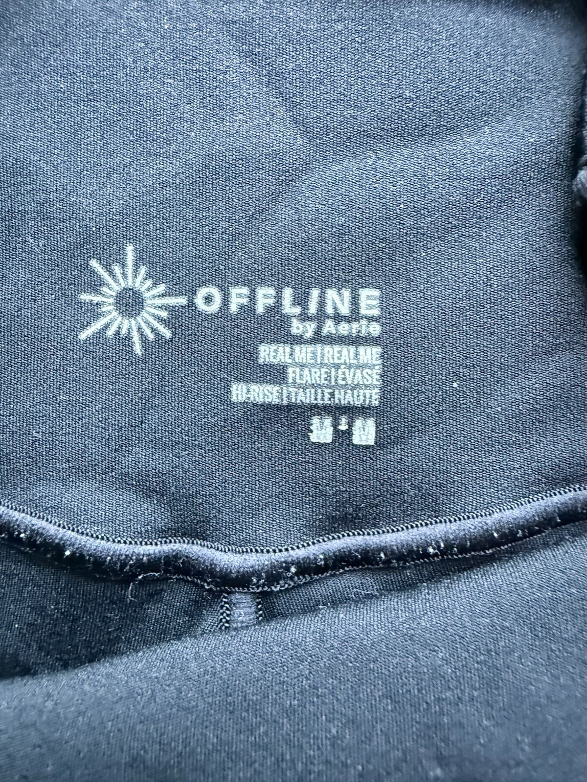 OFFLINE by Aerie Real Me Black Flared Leggings Women’s Size M Pull-On Solid