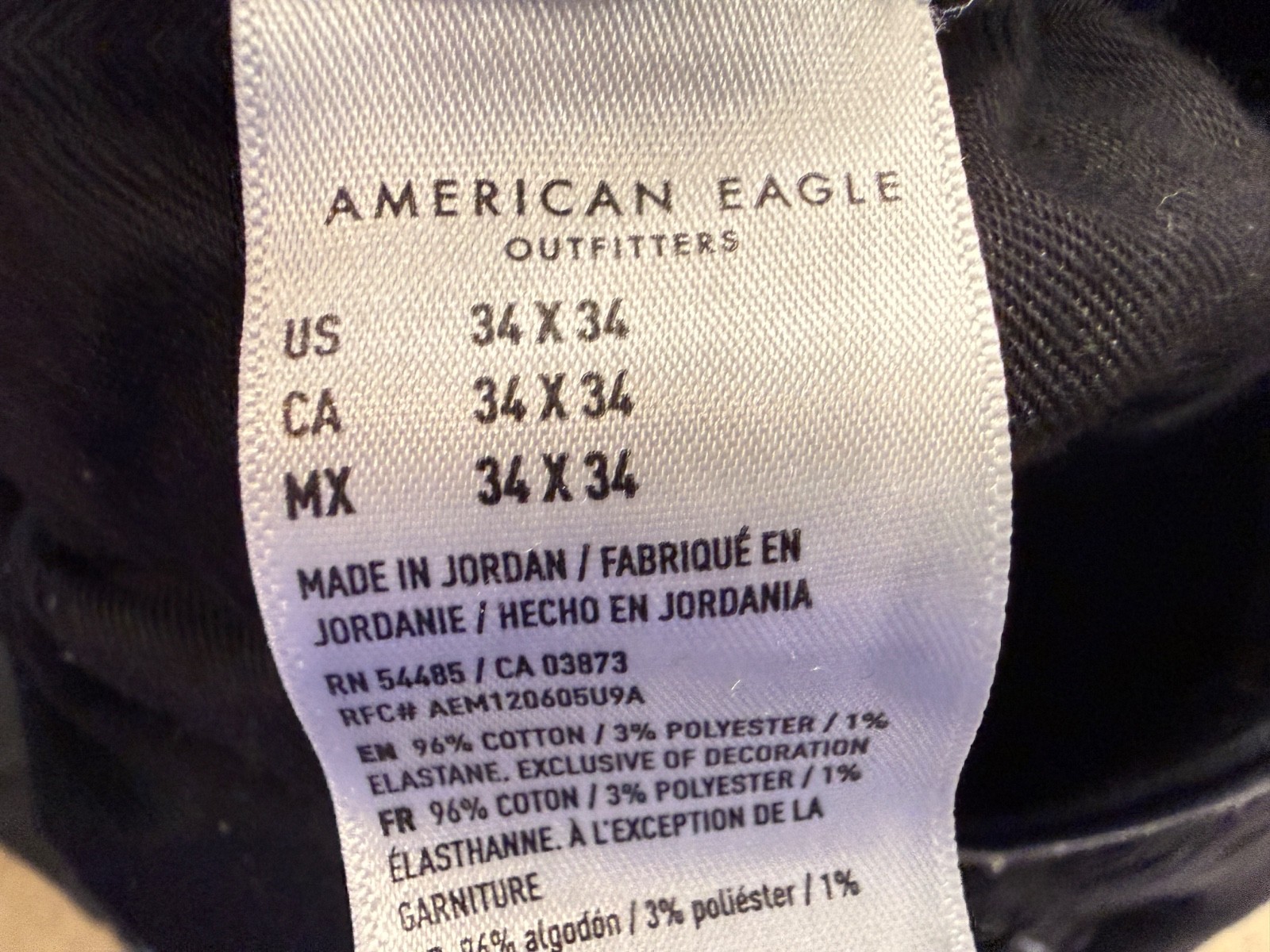 Men’s American Eagle Airflex+ Black Dark Wash Slim Fit Jeans 32×31 #1162