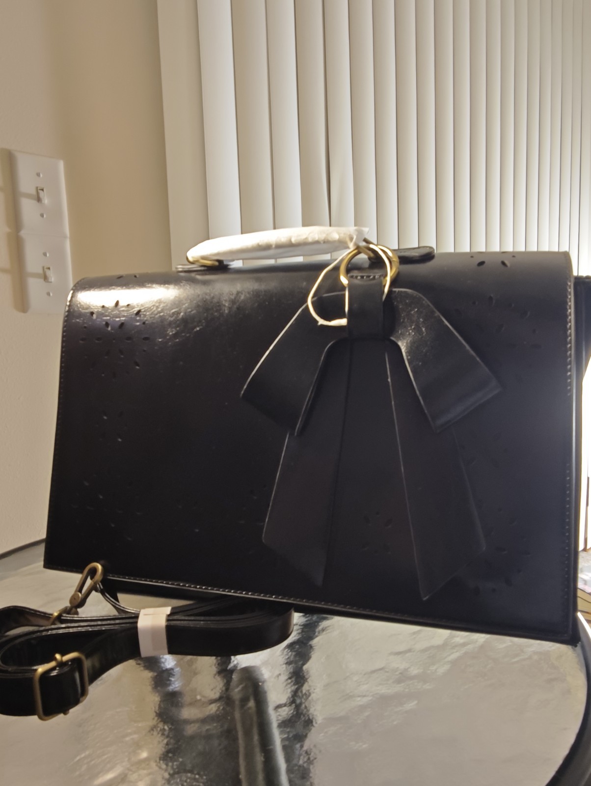 ECOSUSI Women’s Briefcase Vegan Leather Laptop Bag with Detachable Bow
