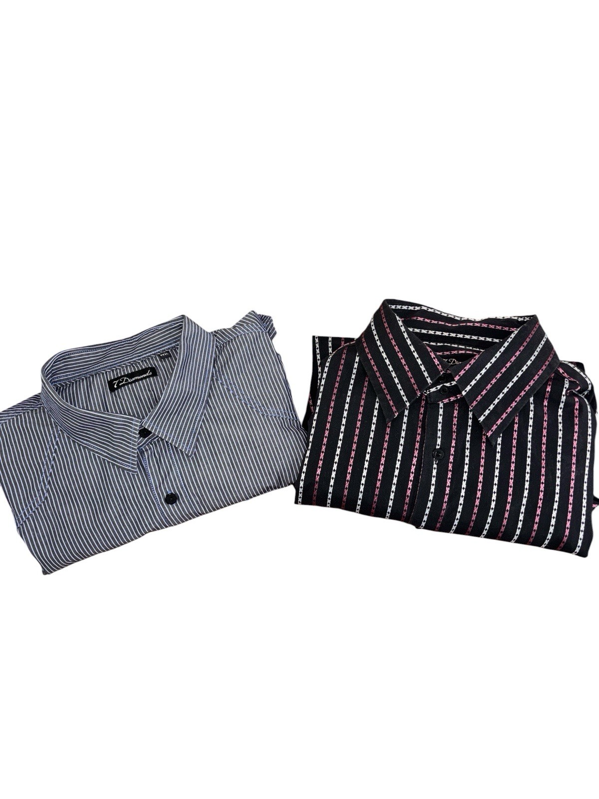 7 Diamonds Lot of 2 Men’s XXXL Big & Tall Striped Long Sleeve Dress Shirts