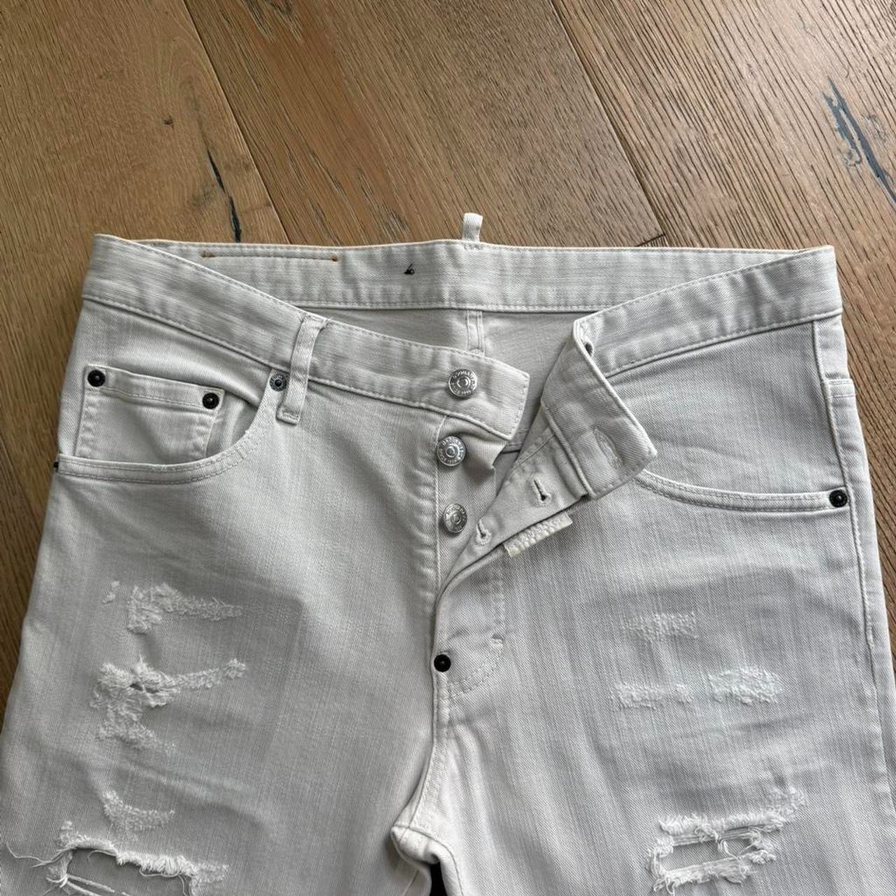 DSQUARED2 Men’s Bone Grey Distressed Jeans | EU 50” = US 34” (waist) | UNWORN!