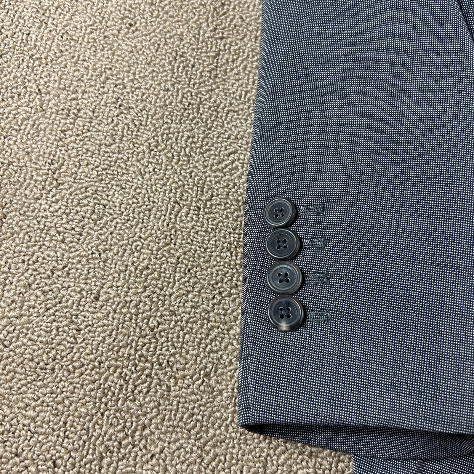 Paul Stuart Men’s Hacking Jacket Sport Coat Blazer Gray Nailhead Size 41R *Read*