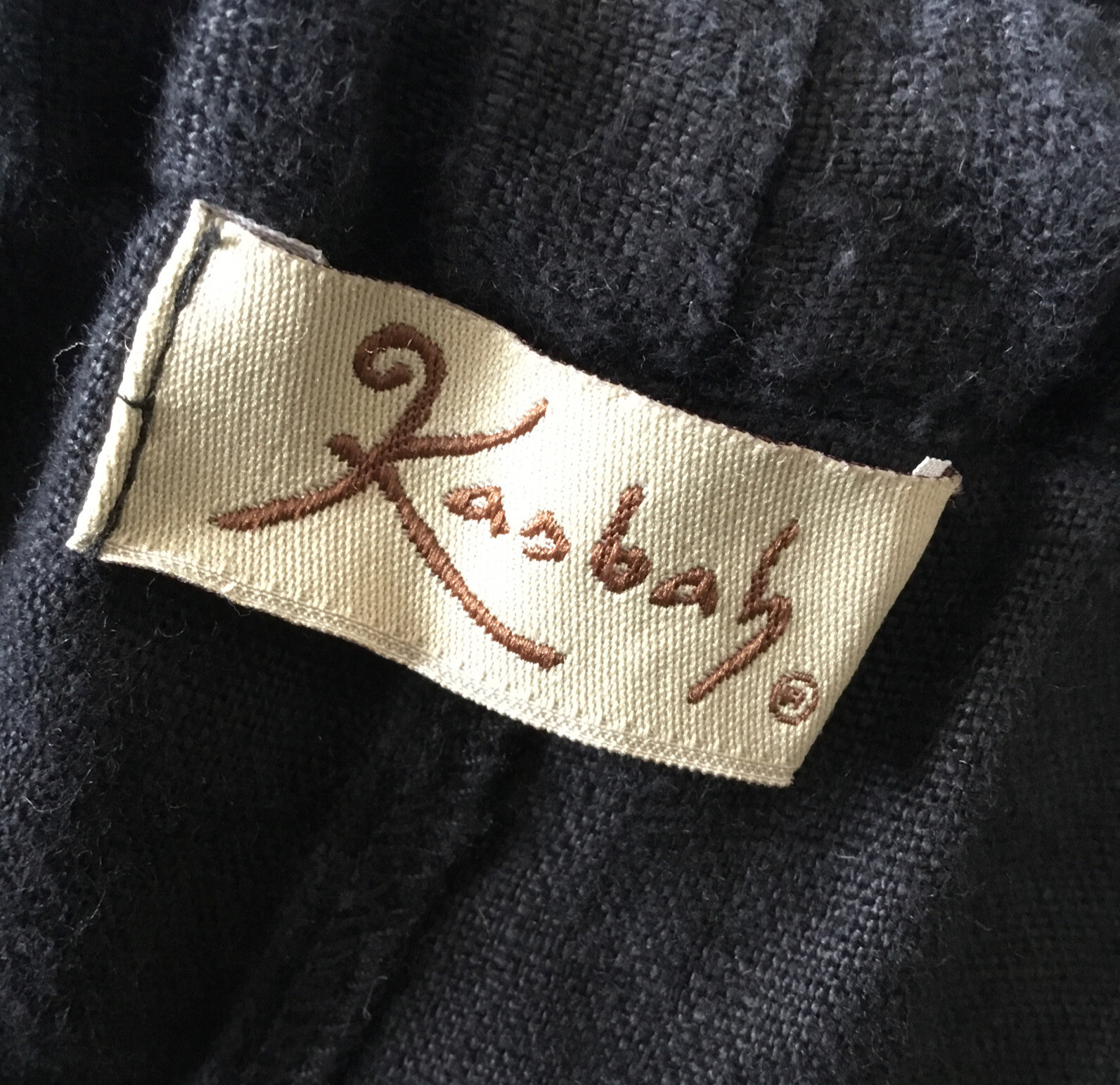 KASBAH Sz/2/M Black linen cropped wide leg trousers