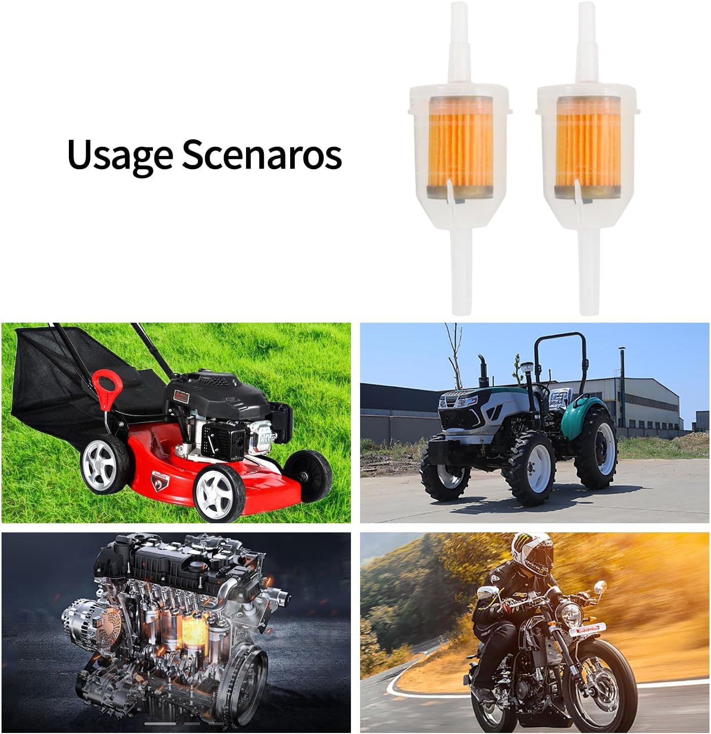 5/16 & 1/4 Inline Magnetic Fuel Filter for Lawn Mower, Small Engine, Kohler, Joh