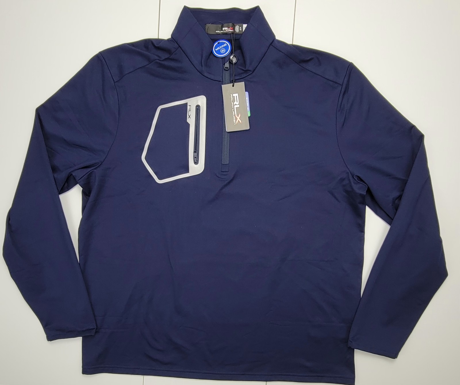 Ralph Lauren RLX 1/4 Zip Men’s XL Blue Golf Performance Jersey Pullover NWT