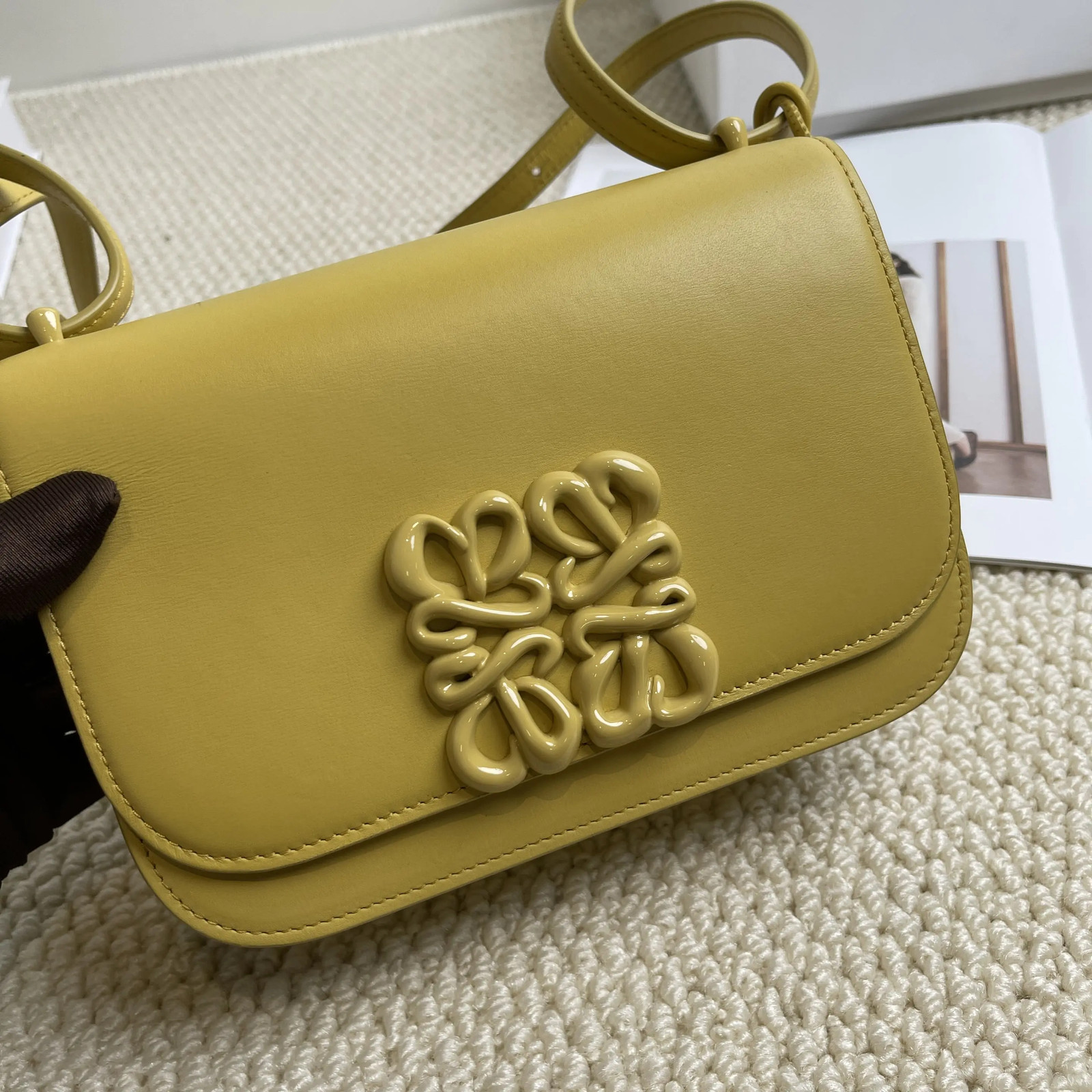 Loewe Goya Leather Yellow Glaze Small Shoulder Bag