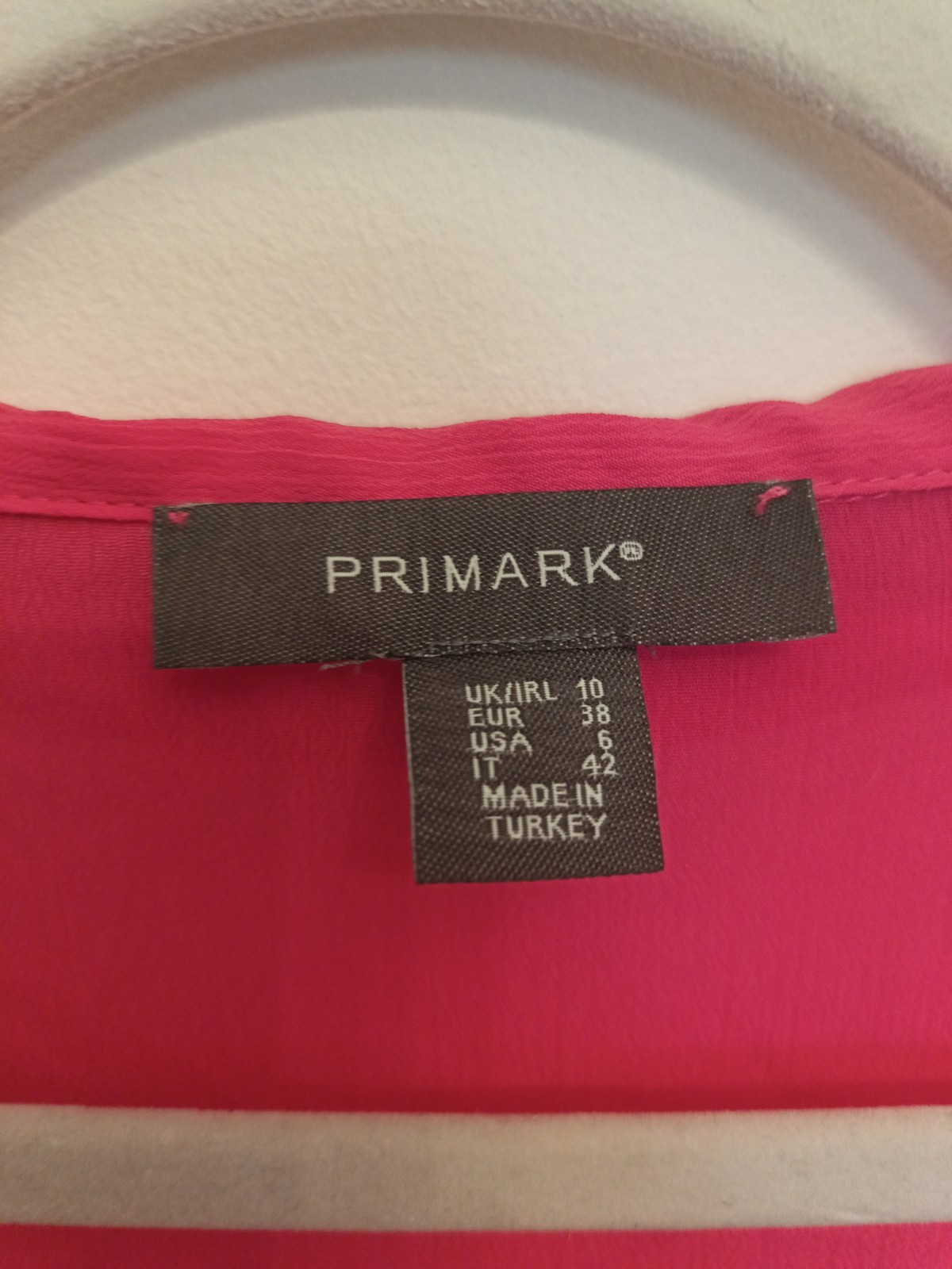 BNWOT Hot Pink Chiffon Blouse Long Sleeve Size 10 Tie Front Lightweight Holiday