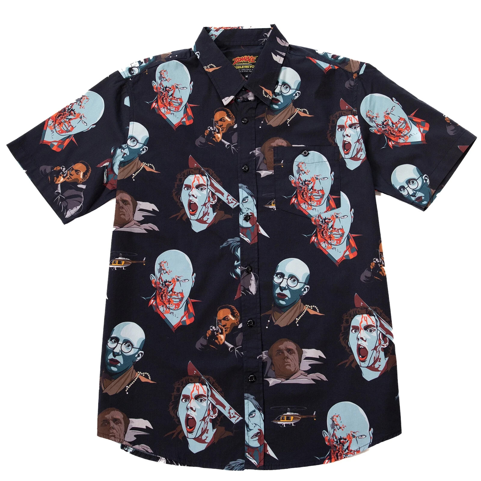 George A. Romero’s Dawn of the Dead (1978 Movie) Button Up M Shirt Horror Zombie