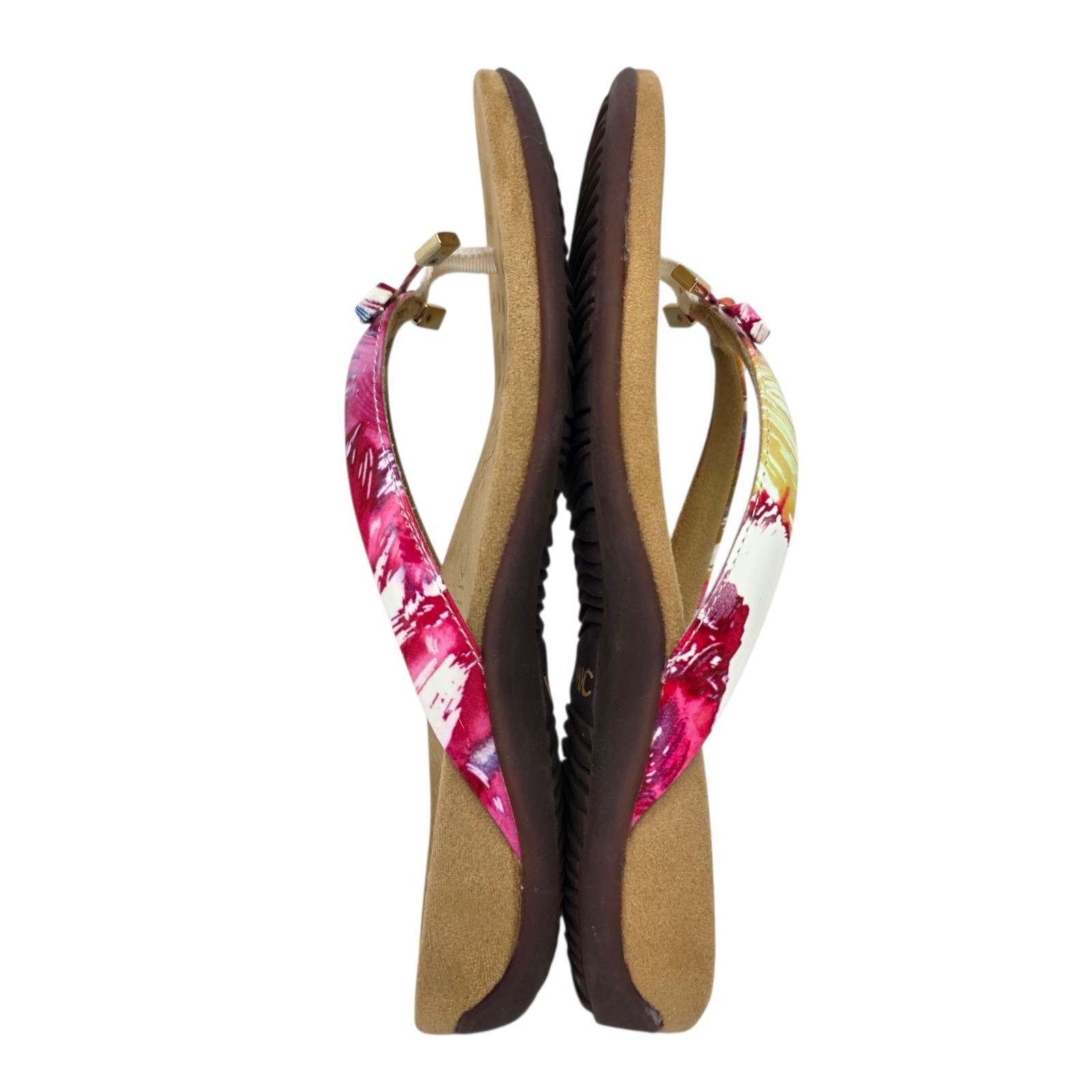 Vionic Bella II Floral Thong Sandal 7.5 Women’s TVW1115-2 Comfort Flip Flop EUC