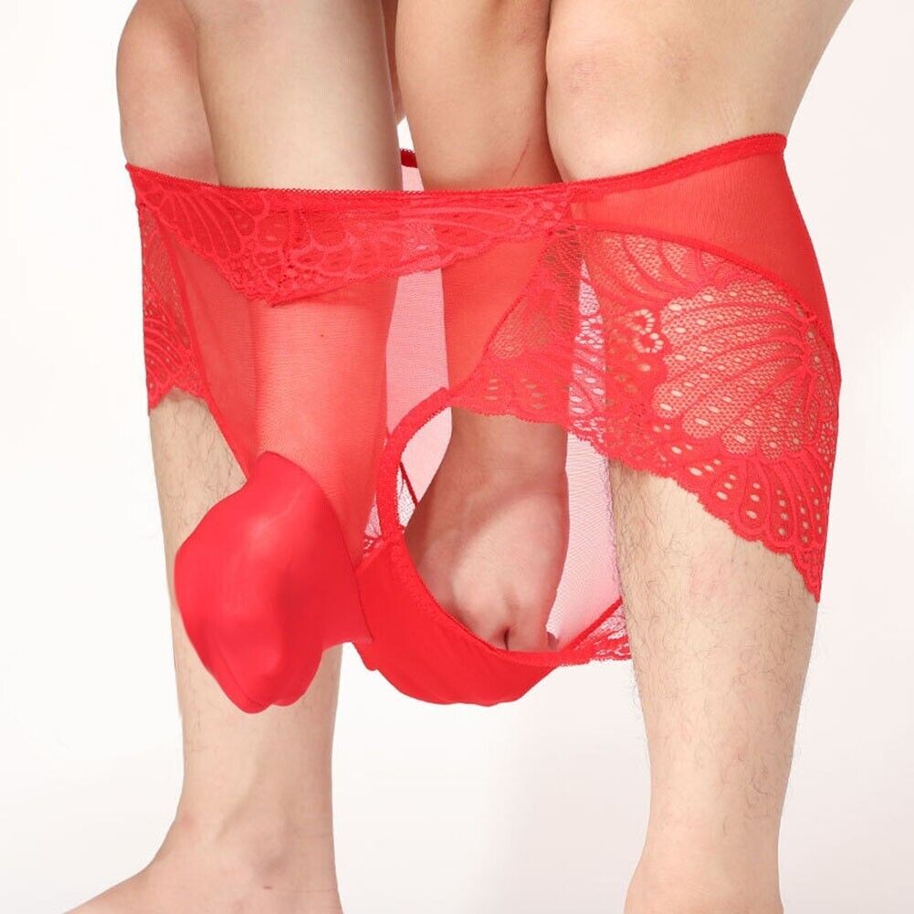 Sissy Briefs Breathable Middle Waist Panties Men Mesh Transparent Underwear