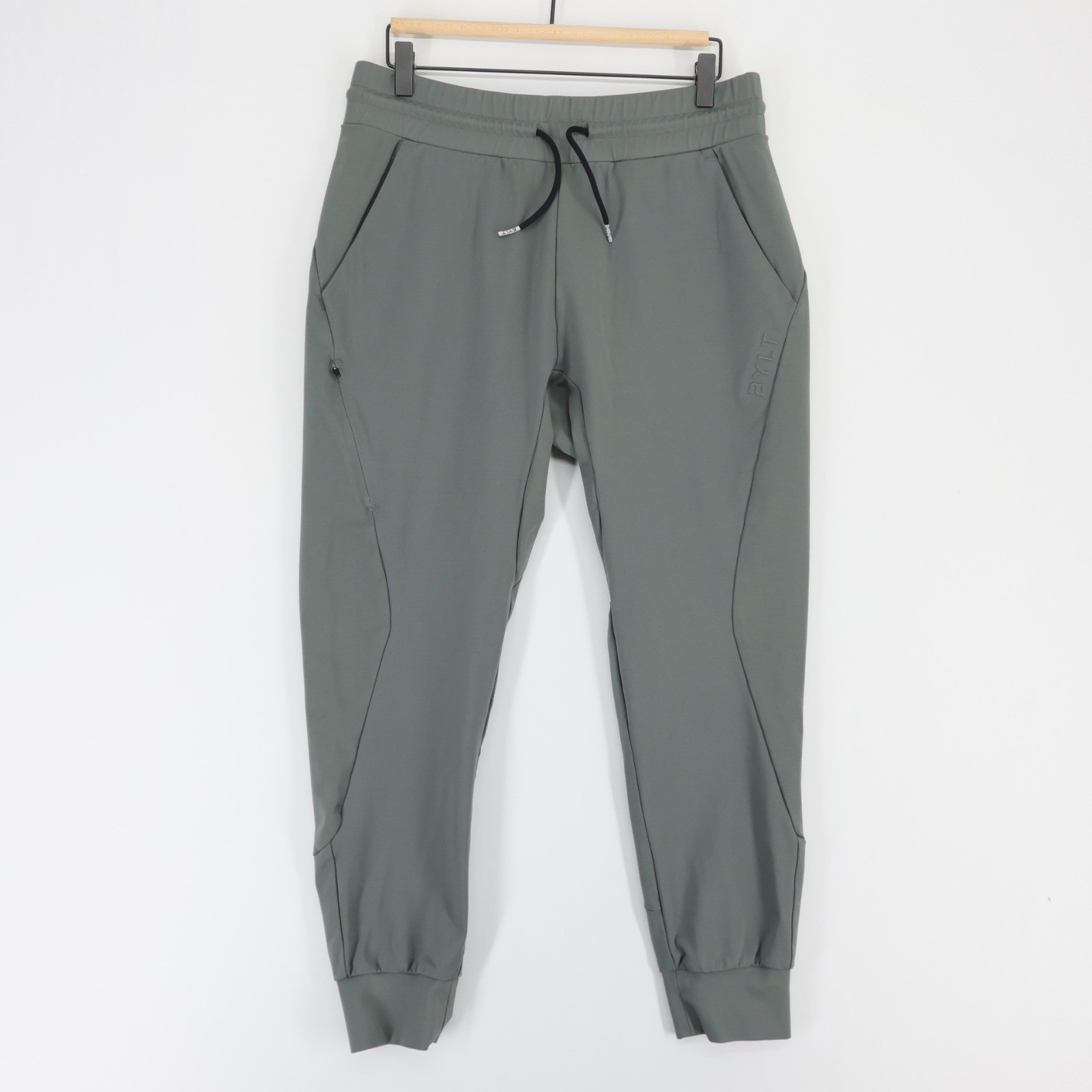 BYLT Active Jogger Pants Mens M Gray Elite Drawstring Stretch Pocket Running