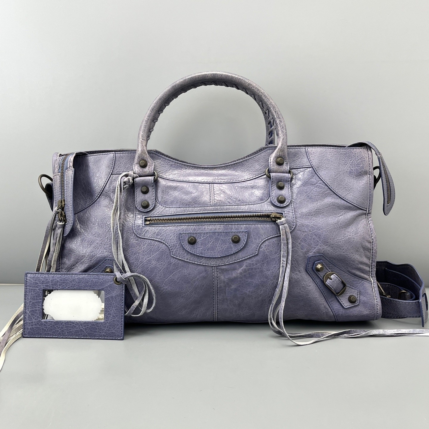 Balenciaga Pre-Owned Authentic Luxury Handbag Purple 42*22*17cm