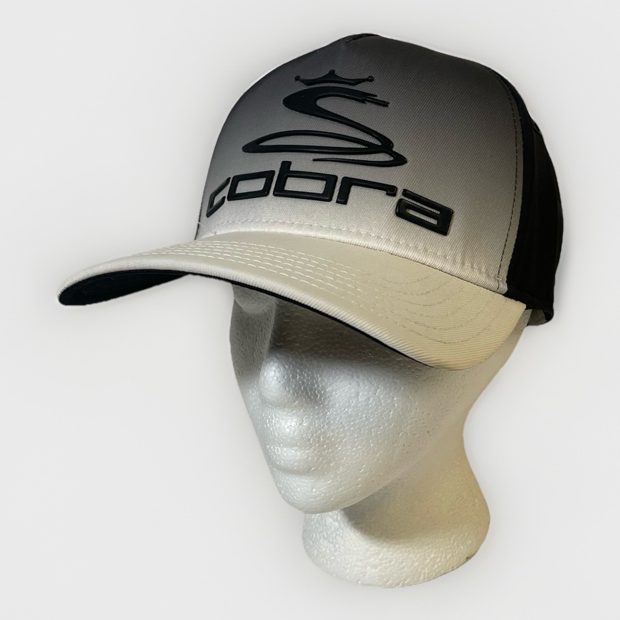 Cobra Puma Fitted Baseball Golf Cap Hat Black Small Medium Embroidered
