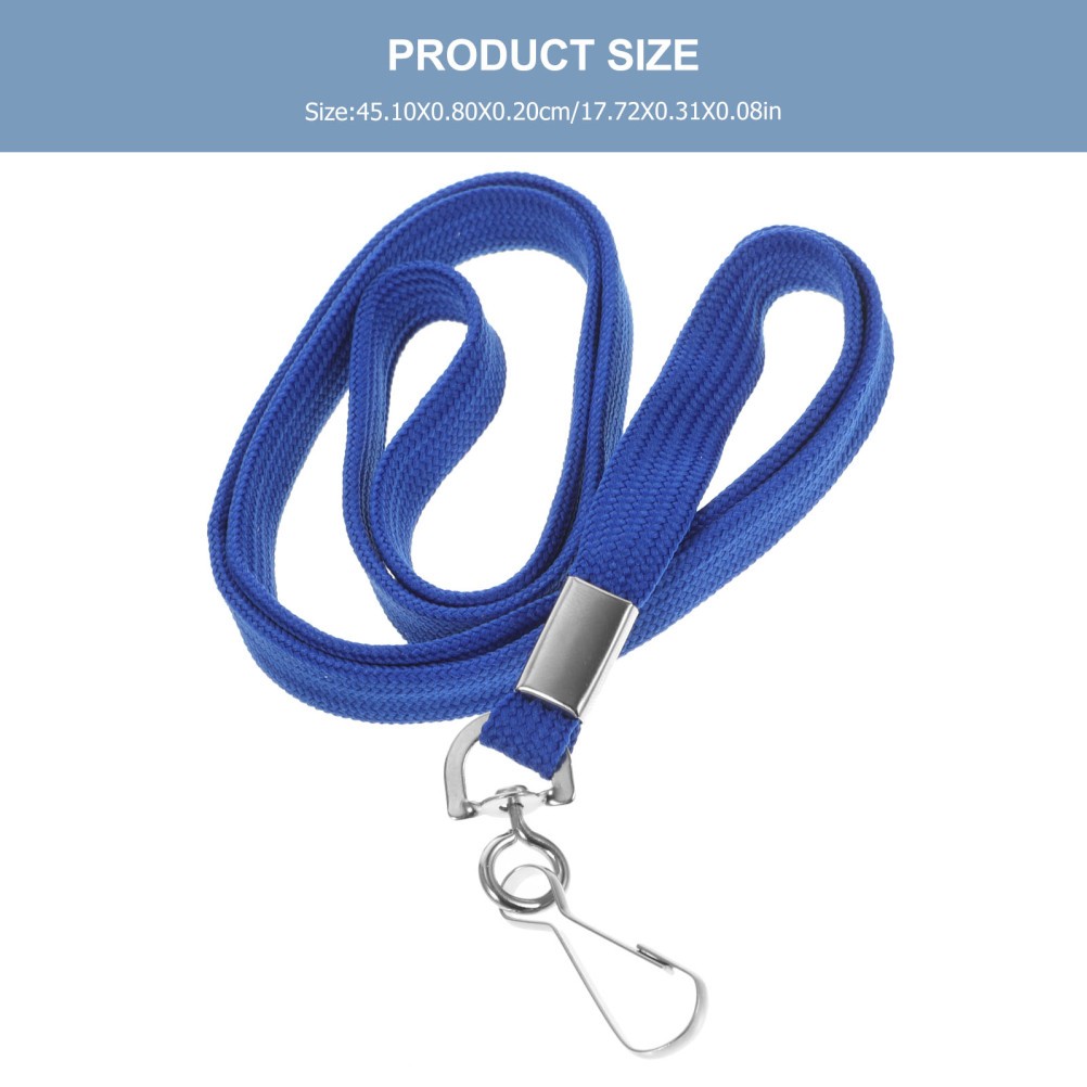 Reusable Blue Polyester Office Neck Lanyards with Aluminum Alloy 6Pcs Set