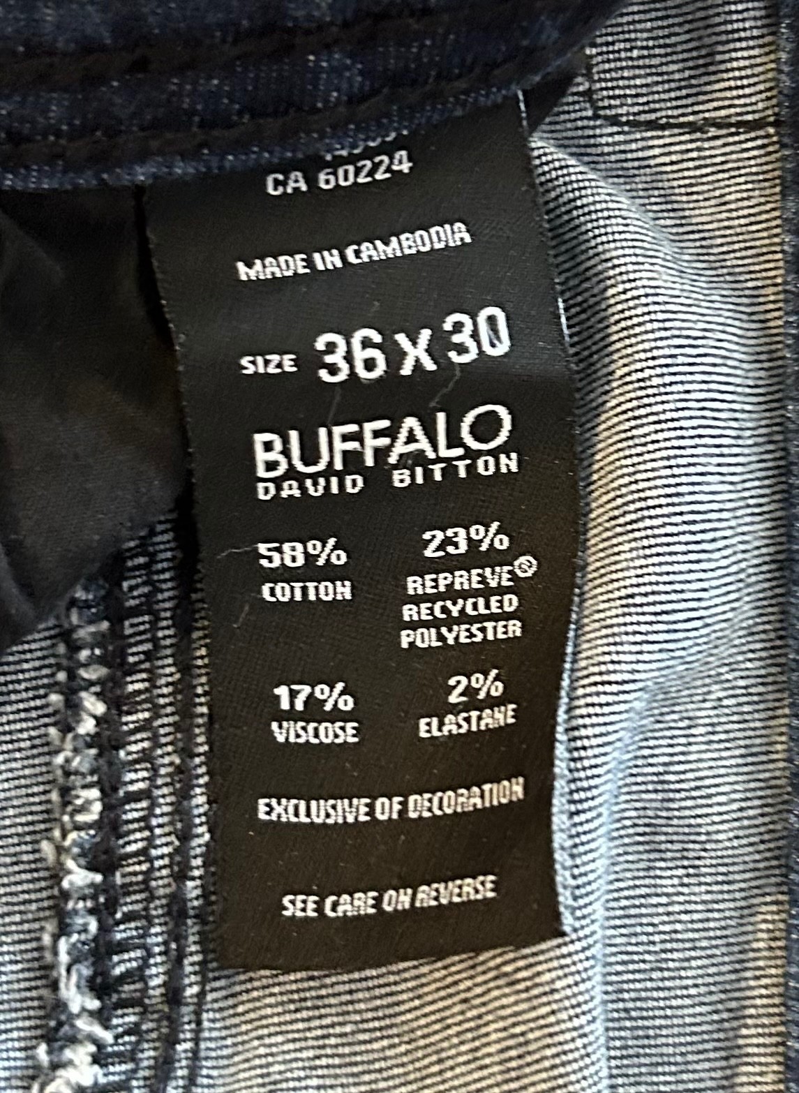 Buffalo David Bitton Mens Jeans Adam 36×30 Blue Slim Stretch