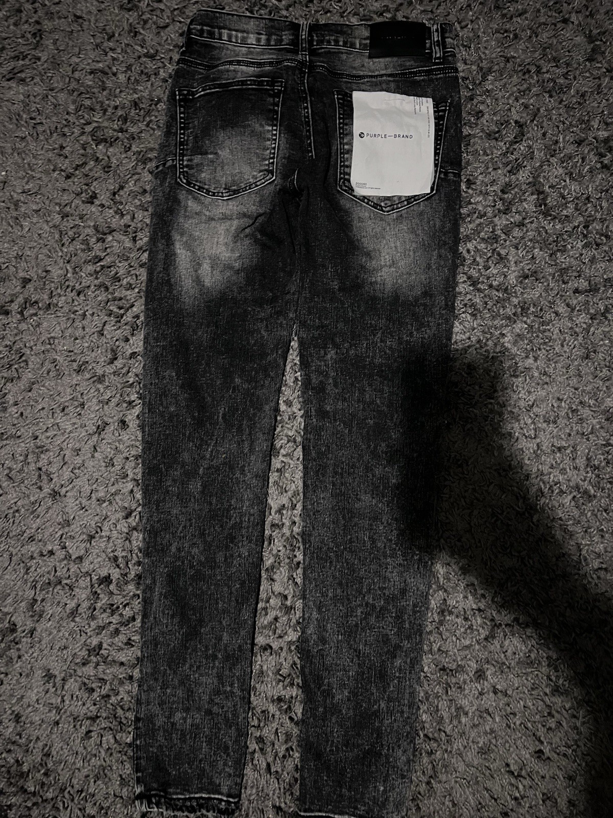 PURPLE BRAND Black Dark Wash Skinny Jeans Slim Fit Mid Rise 5-Pocket Logo