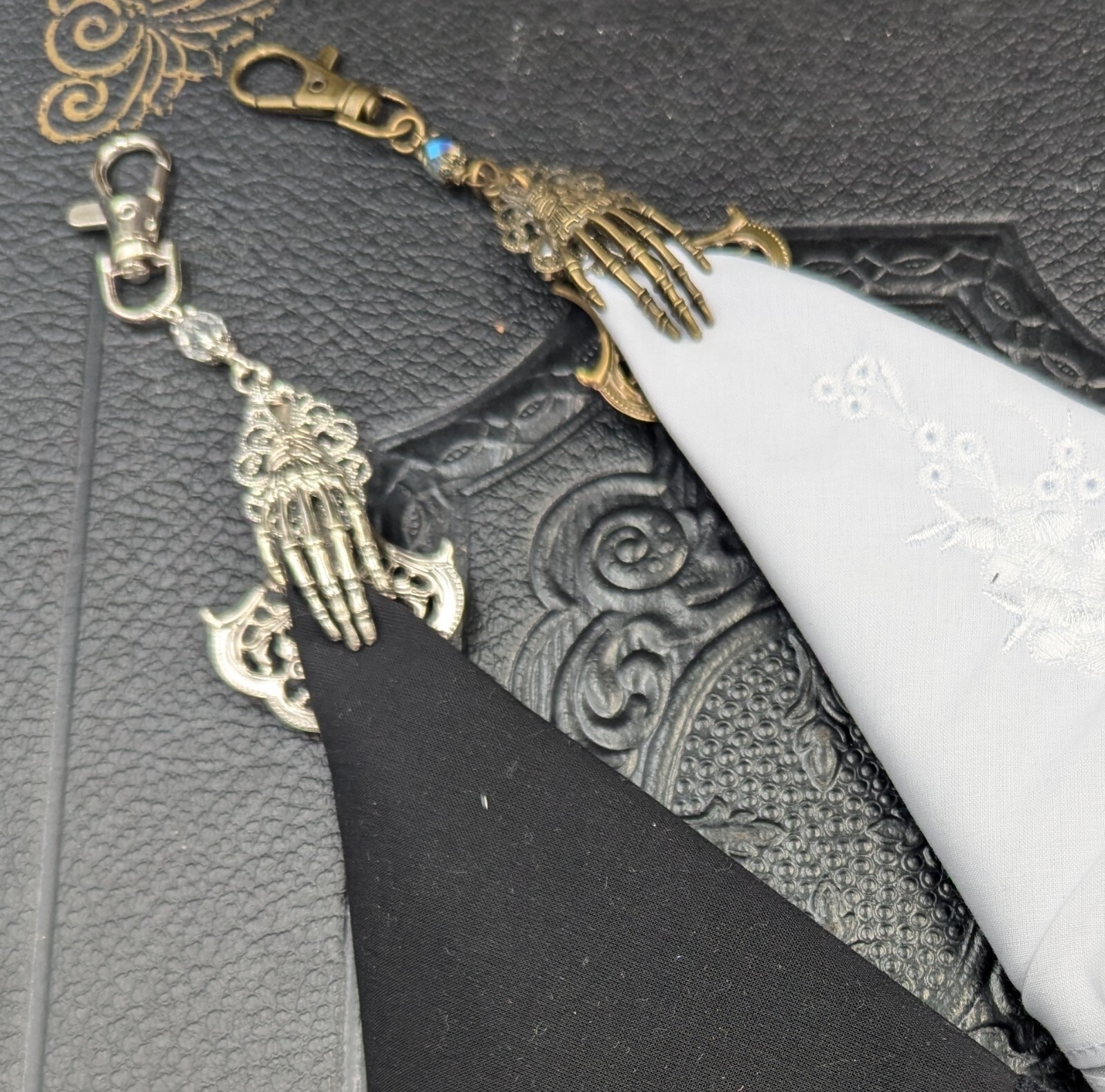 Skeleton Hand Handkerchief Clip Chatelaine Accessories With Or Without…