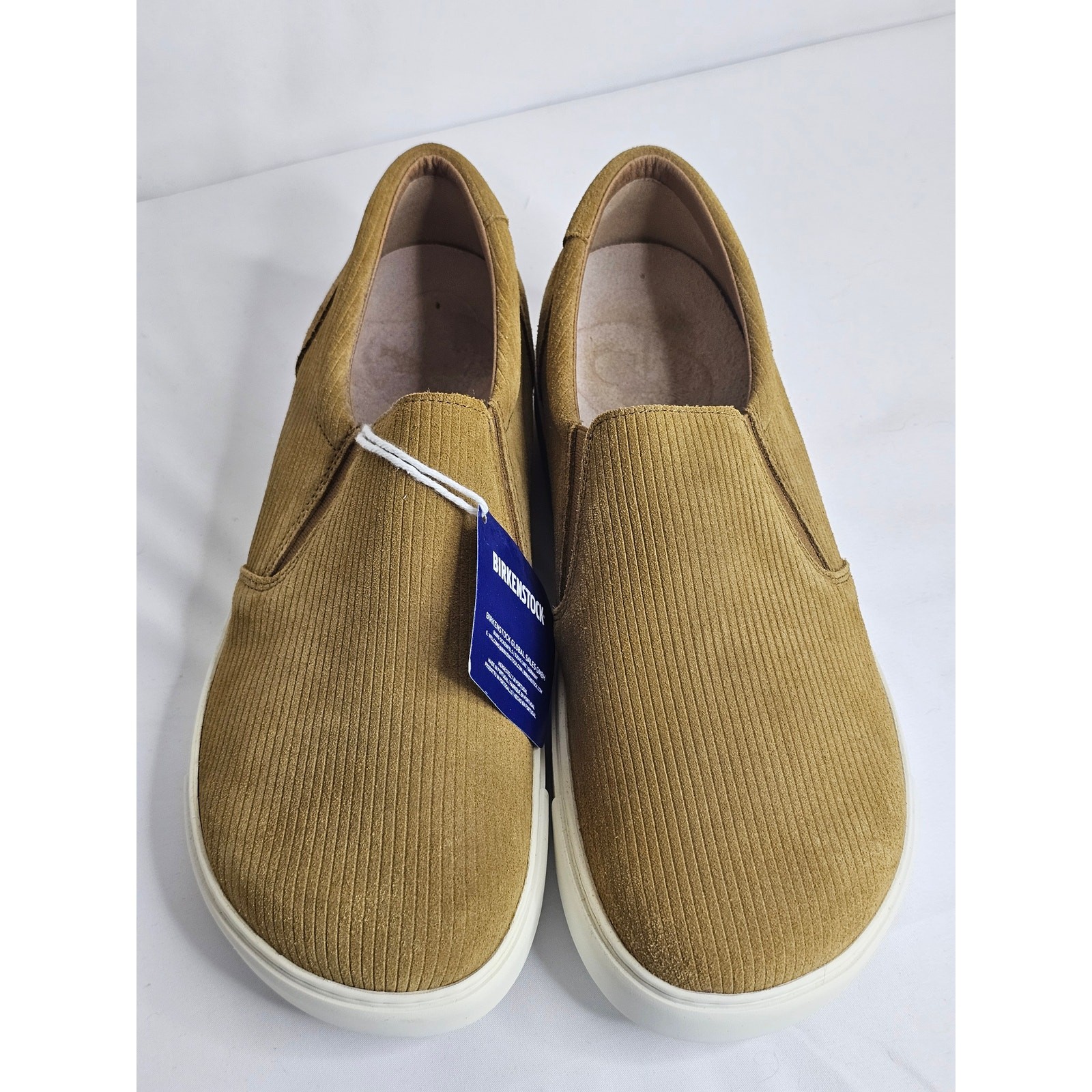 NWT Birkenstock Oswego Tan Ribbed Suede Slip-Ons 46/M13