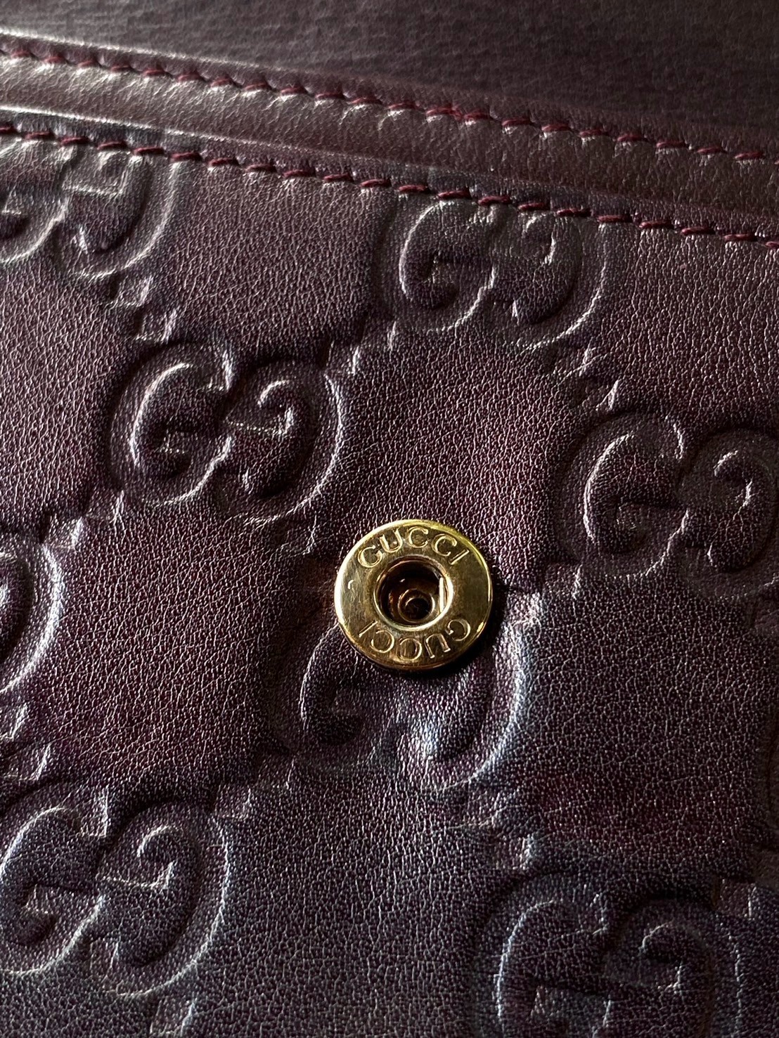 Gucci Guccissima Lovely Heart Continental Long Wallet Dark Burgundy Italy