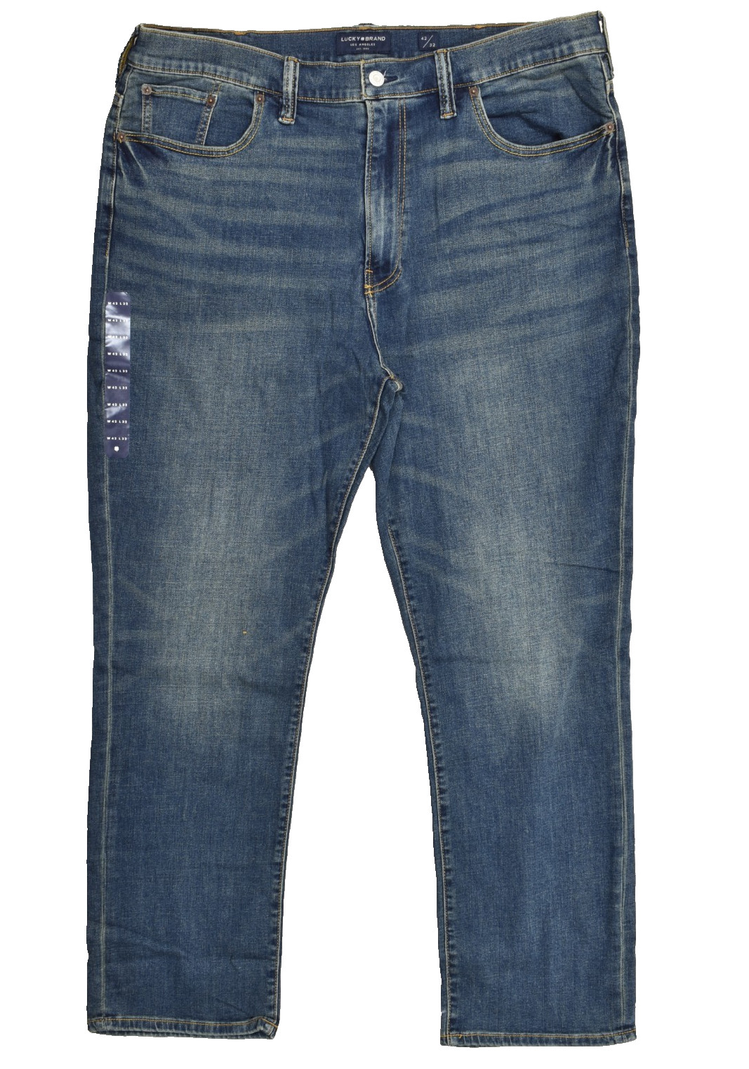 Lucky Brand Men’s Athletic Fit Straight 2-Way Stretch Denim Jeans Blue 42×32 NEW