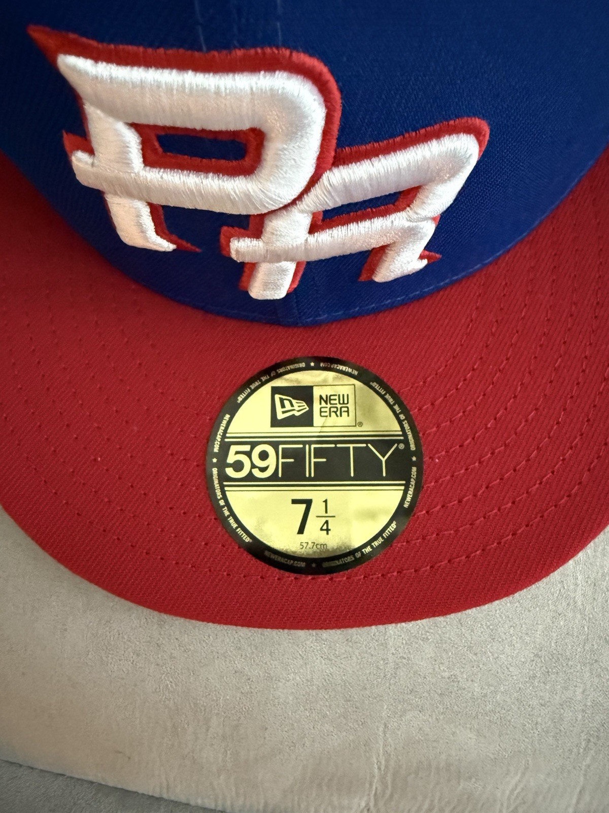New Era Puerto Rico Flag Colorblock Fitted Baseball Cap Blue/Red/White 7 1/4