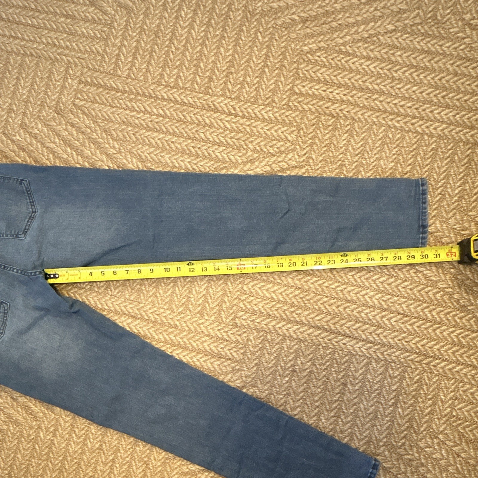 &Denim Men’s Skinny Blue Denim Jeans Mid Rise 5-Pocket Button, 33