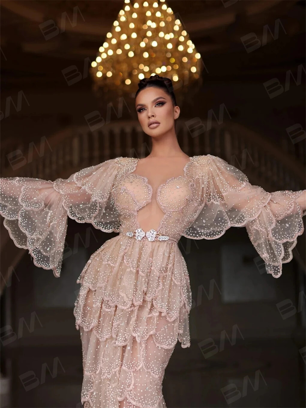 Luxury Beaded Evening Dress Ball Gown Mermaid Party and formal Dress