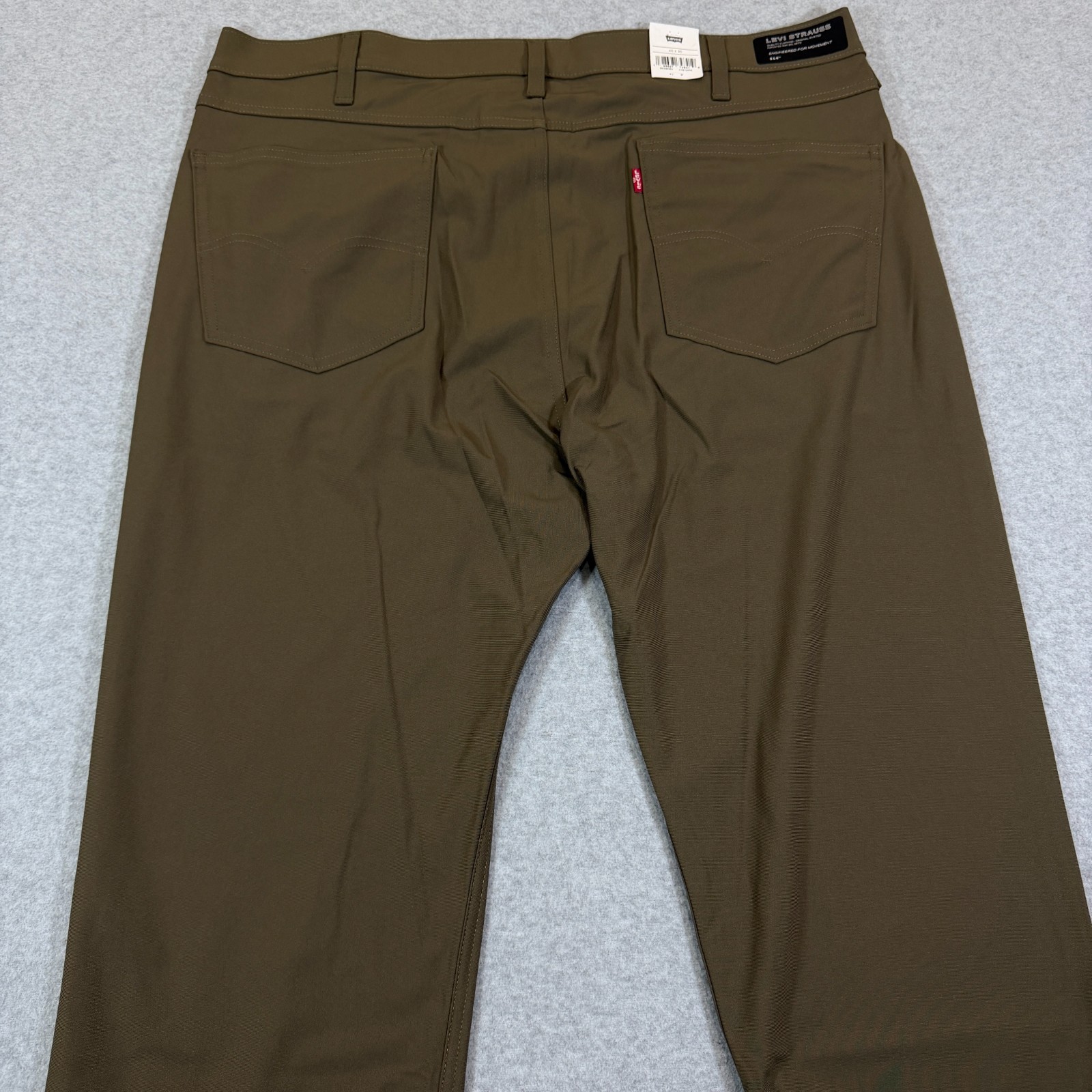 Levis Mens 514 Straight Fit Tech Pants Crocodile Brown Stretch Fit Cooling 40×30