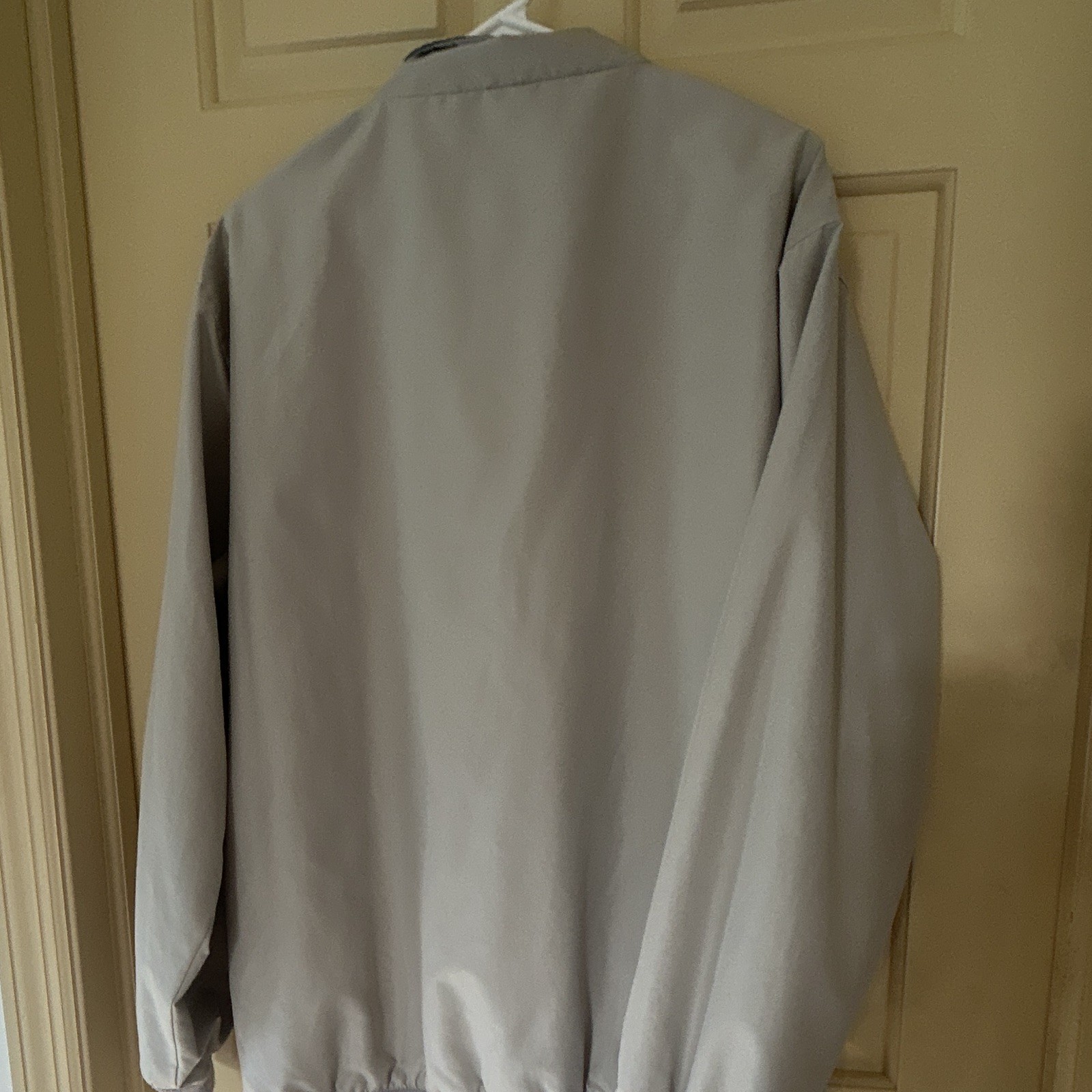 Consensus Golf Men’s L Beige /Navy Lightweight Woven Half-Zip Windbreaker Jacket