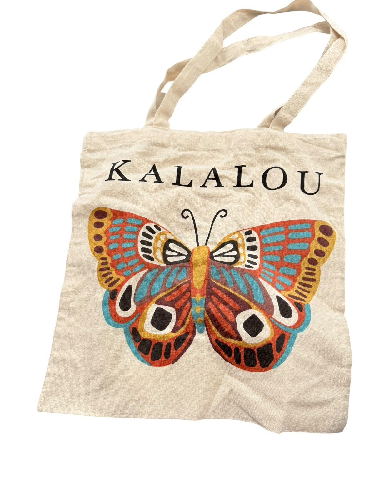 Kalalou Canvas Butterfly Tote Bag Classic Eco Friendly Boho