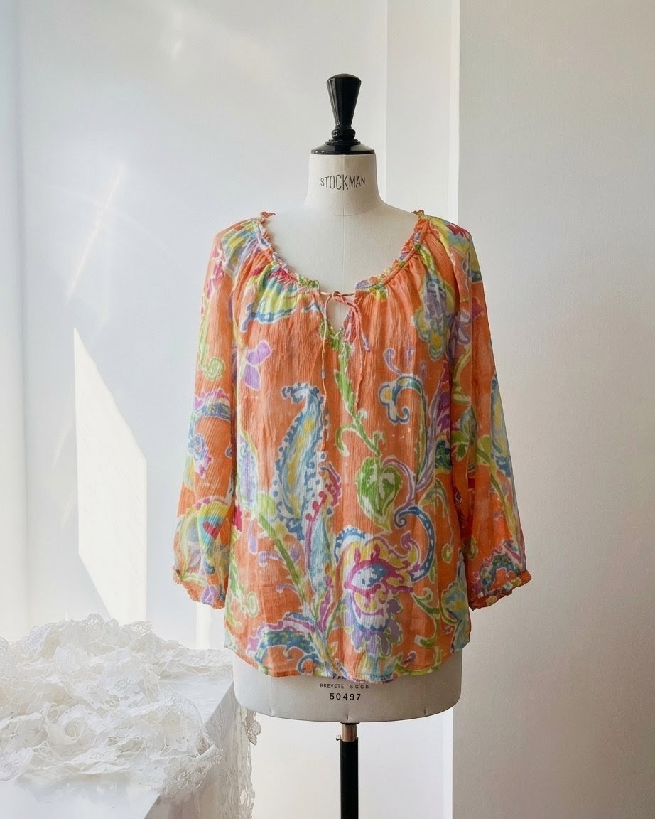 100% Cotton Ralph Lauren Paisley Blouse