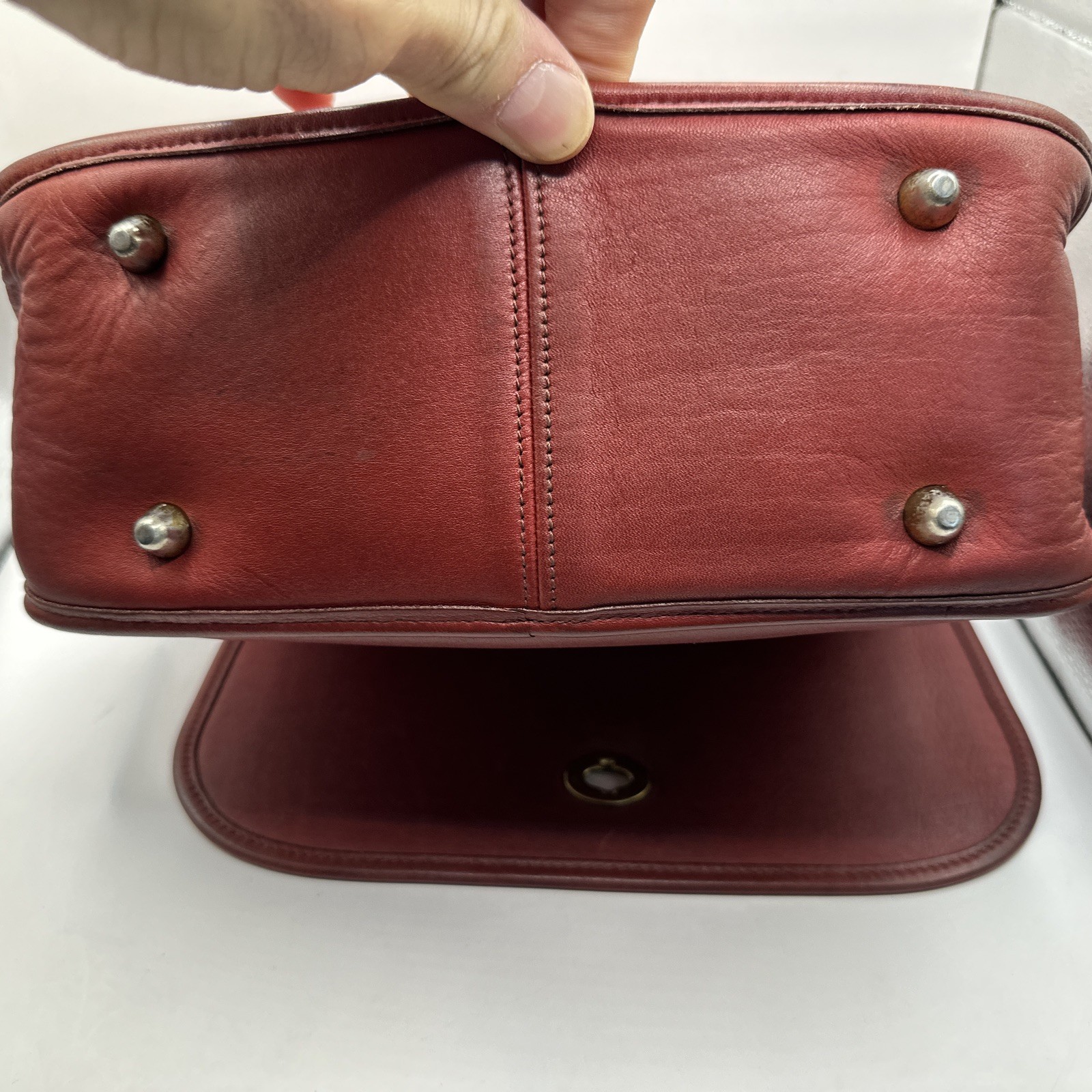 vintage red Coach Stewardess Bag (#9525)