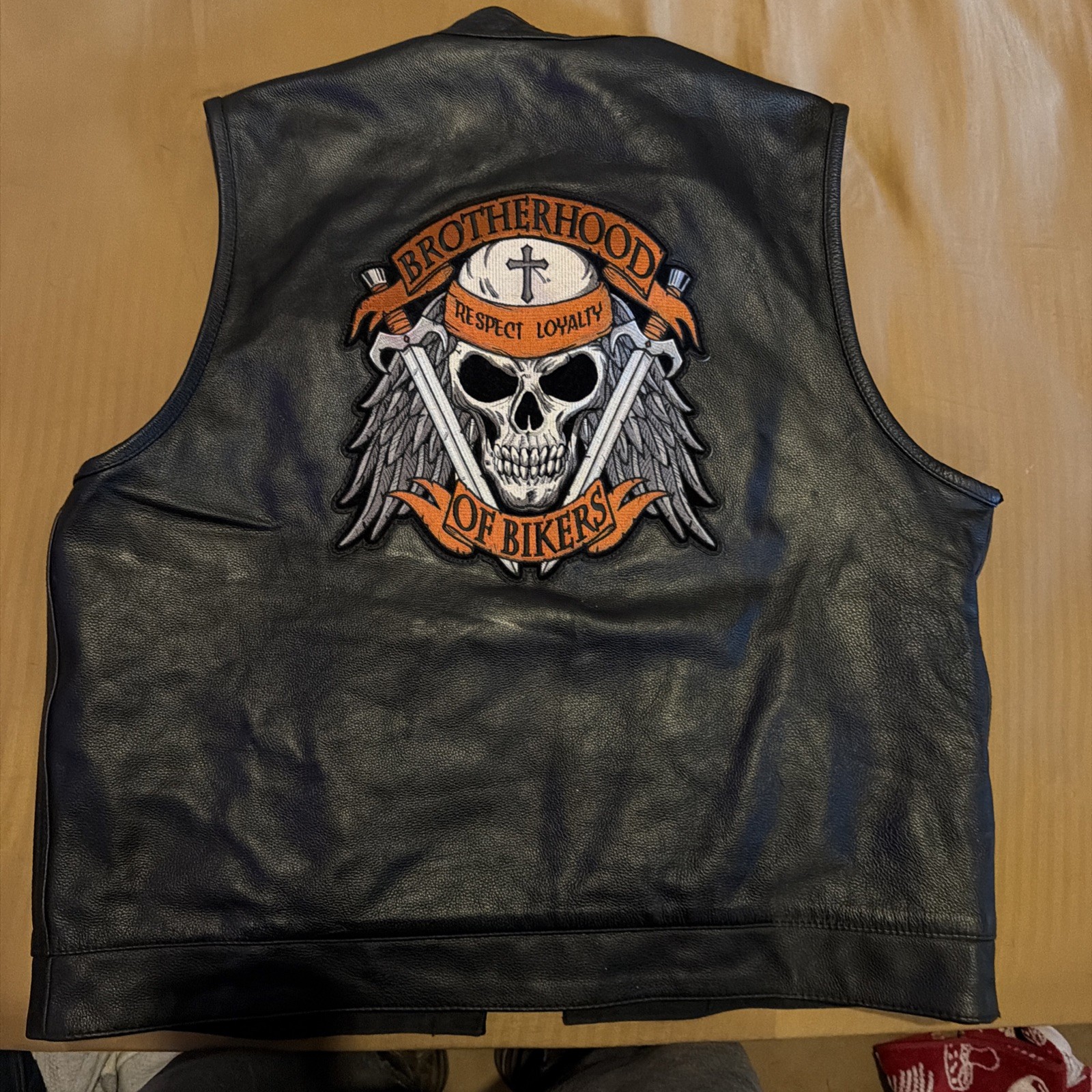 Street & Steel Gunslinger Black Snap Closure Leather Biker Vest Men’s Medium