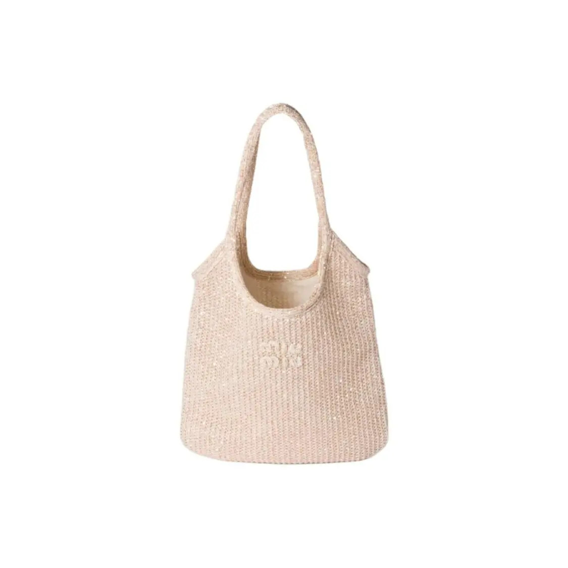 MIU MIU Ivy Polyamide Shoulder Bag Women’s Pink Beige 15.7×13.7 in