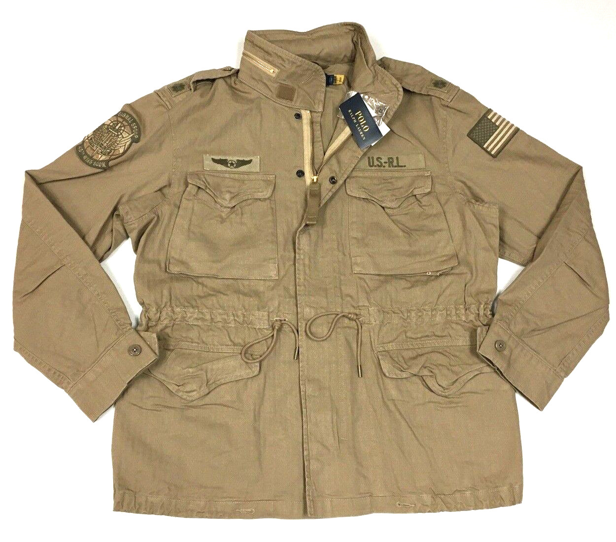 Polo Ralph Lauren M65 Military Army Paratrooper America Flag Desert Field Jacket