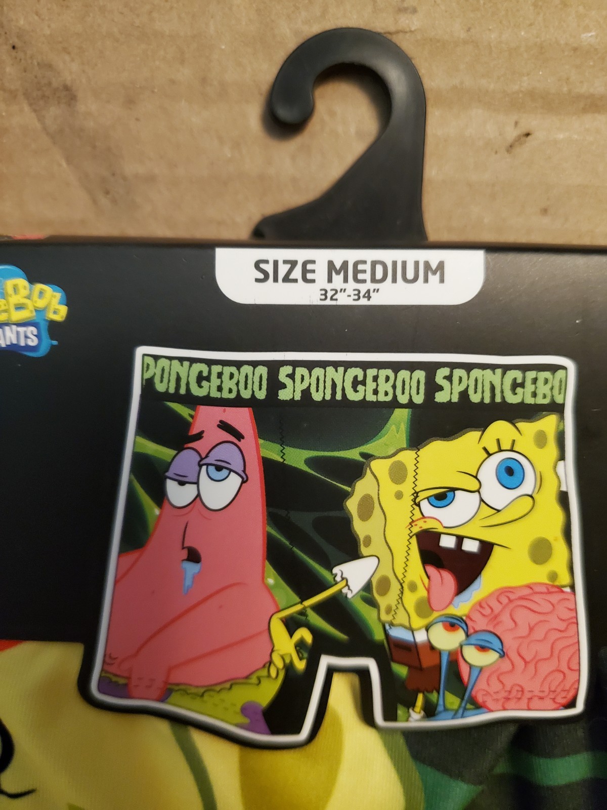 Men’s Novelty Underwear: (1) Boxer Brief – SpongeBob Medium (32-34) waist!