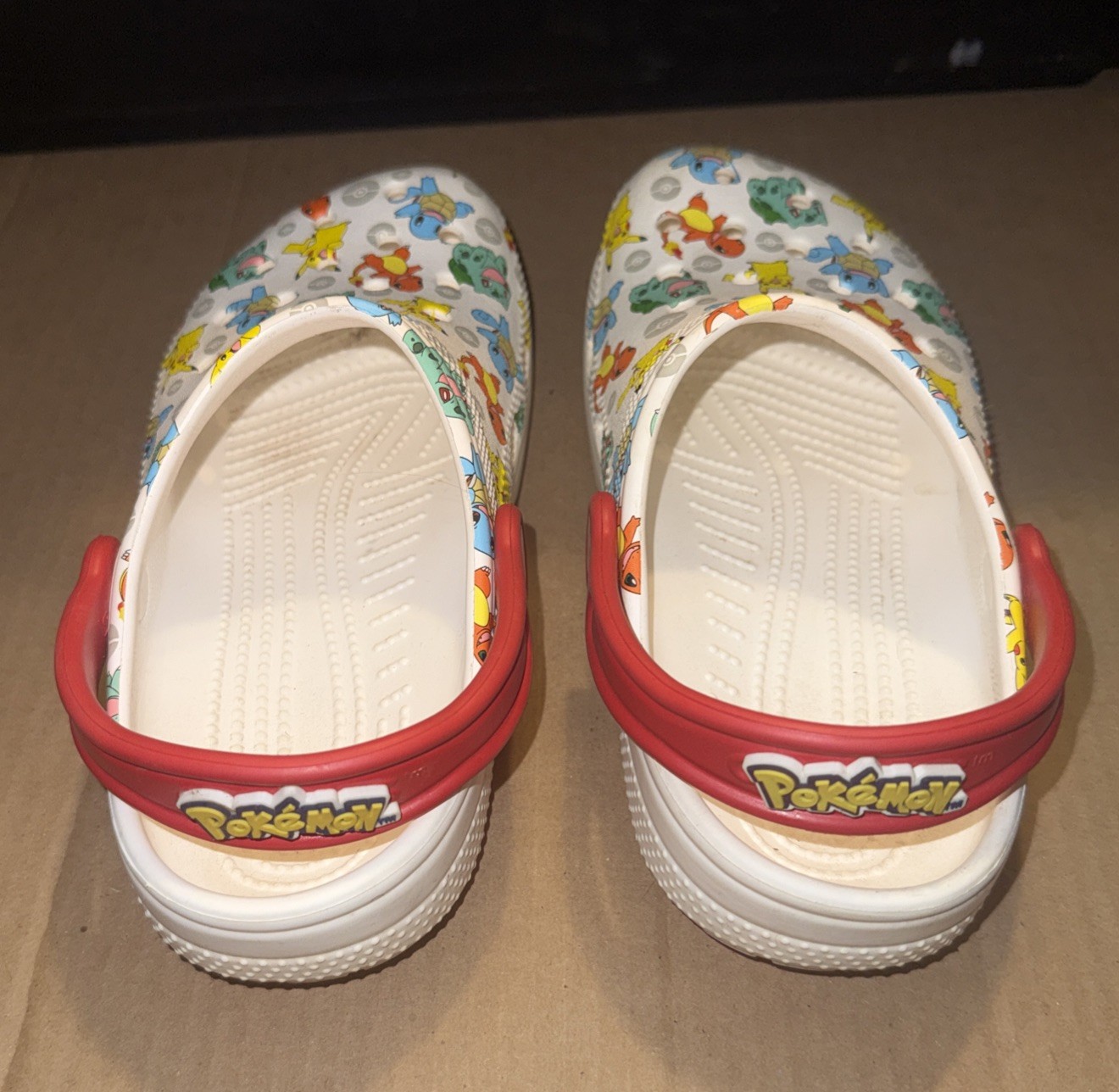 Pokémon Crocs Clogs Size J3 – Pikachu Charmander Squirtle Kids 3 Unisex White