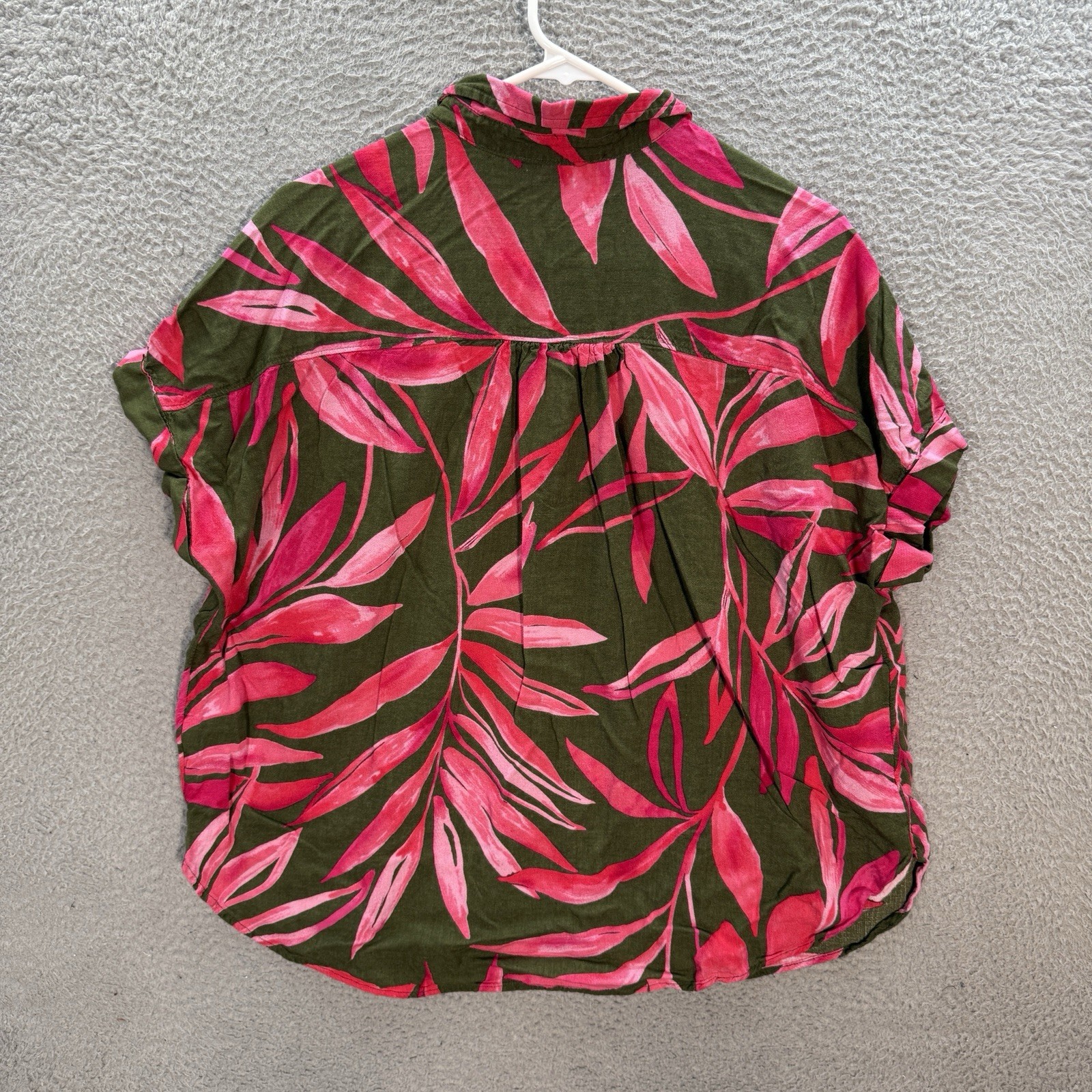Time & Tru Shirt Womens XL Multicolor Floral Blouse Linen Blend Coastal Nautical