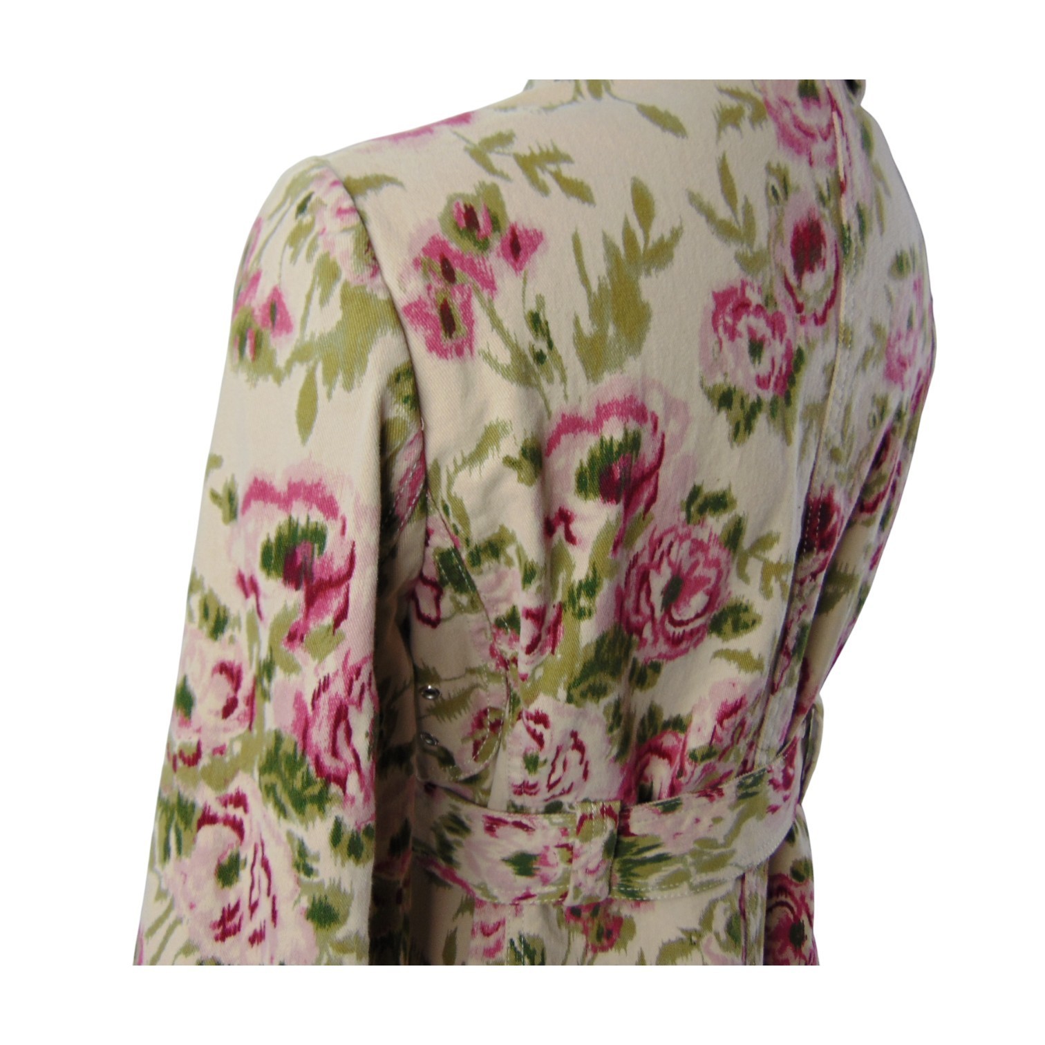 Madison Studio Floral Romantic Rose Print Belted Trench Coat Size 10 Cotton