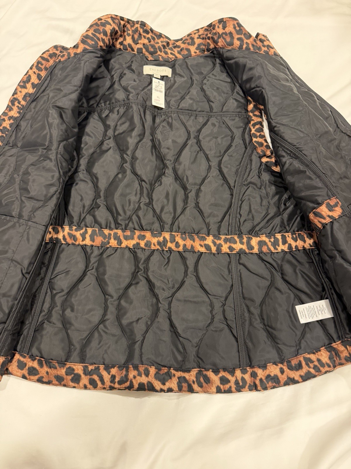 Talbots REVERSIBLE QUILTED VEST – LEOPARD / BLACK Size XL NWT ($145 MSRP)
