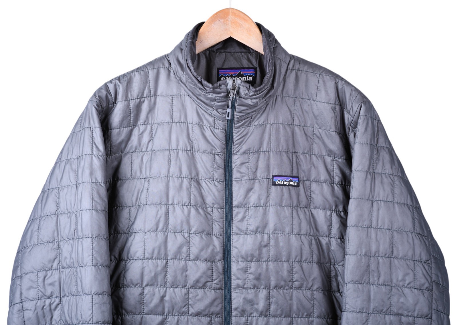 Patagonia Nano Puff Jacket Mens Large Gray Insulated Full Zip