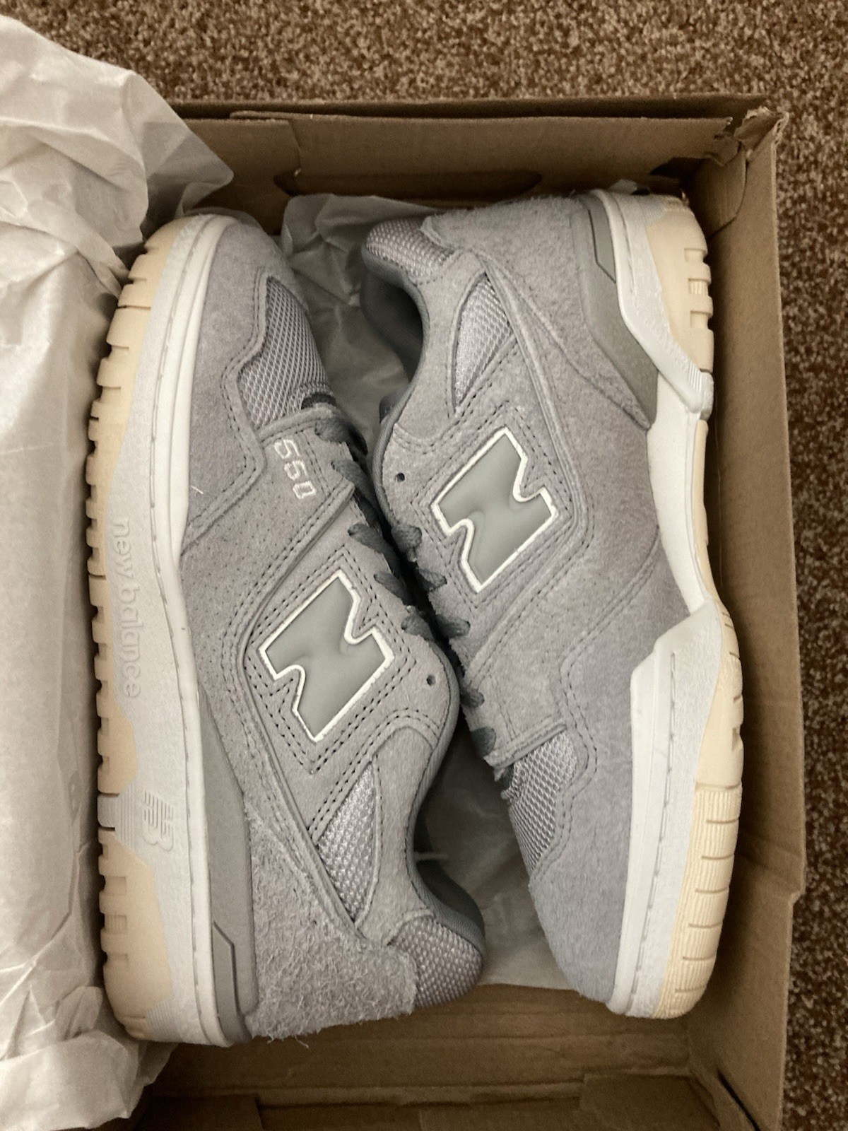 New Balance 550 Slate Grey Low Top Suede Shoes