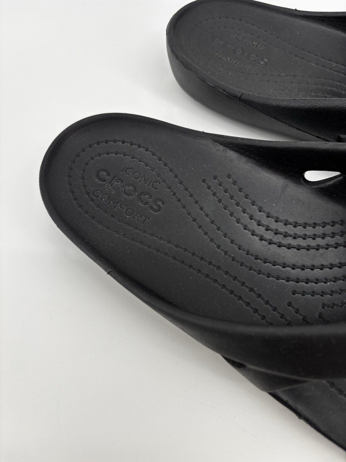 Crocs Women’s Size 10 Black Kadee II Flip Flop Sandals Light Weight