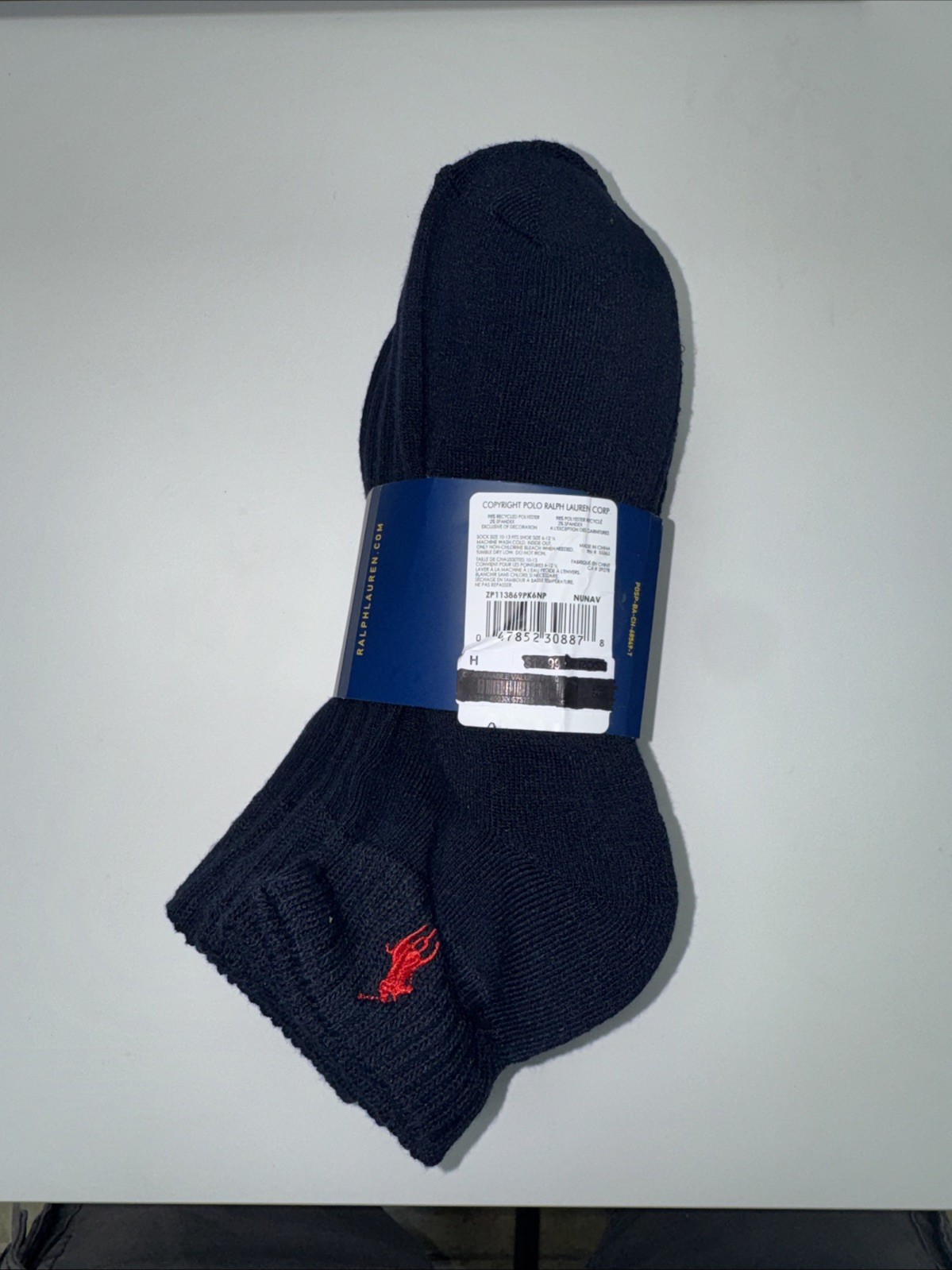 Polo Ralph Lauren Men’s Classic Sport Socks 6 Pairs Navy – FAST SHIP 10-13